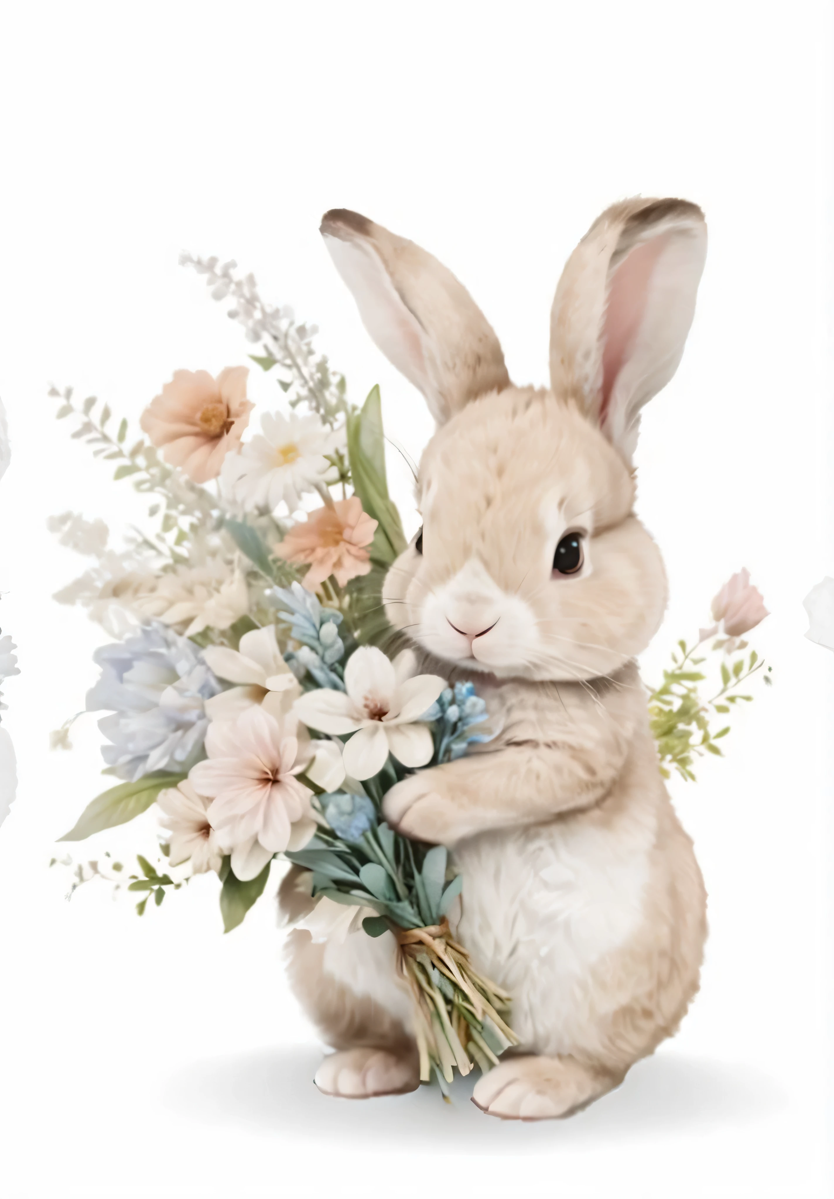round animal anime cartoon rabbit short leg short hand oval
