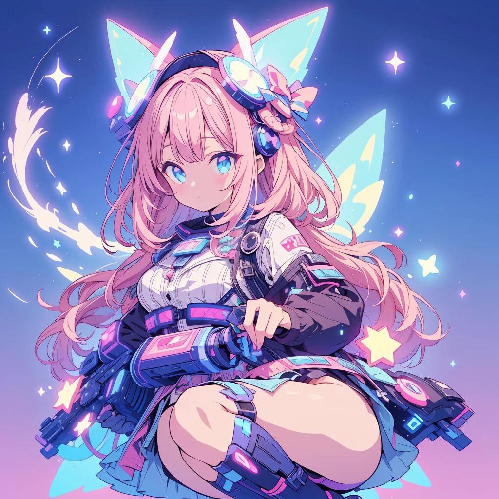 Star Fairy、cyber punk、simple background、kawaiitech