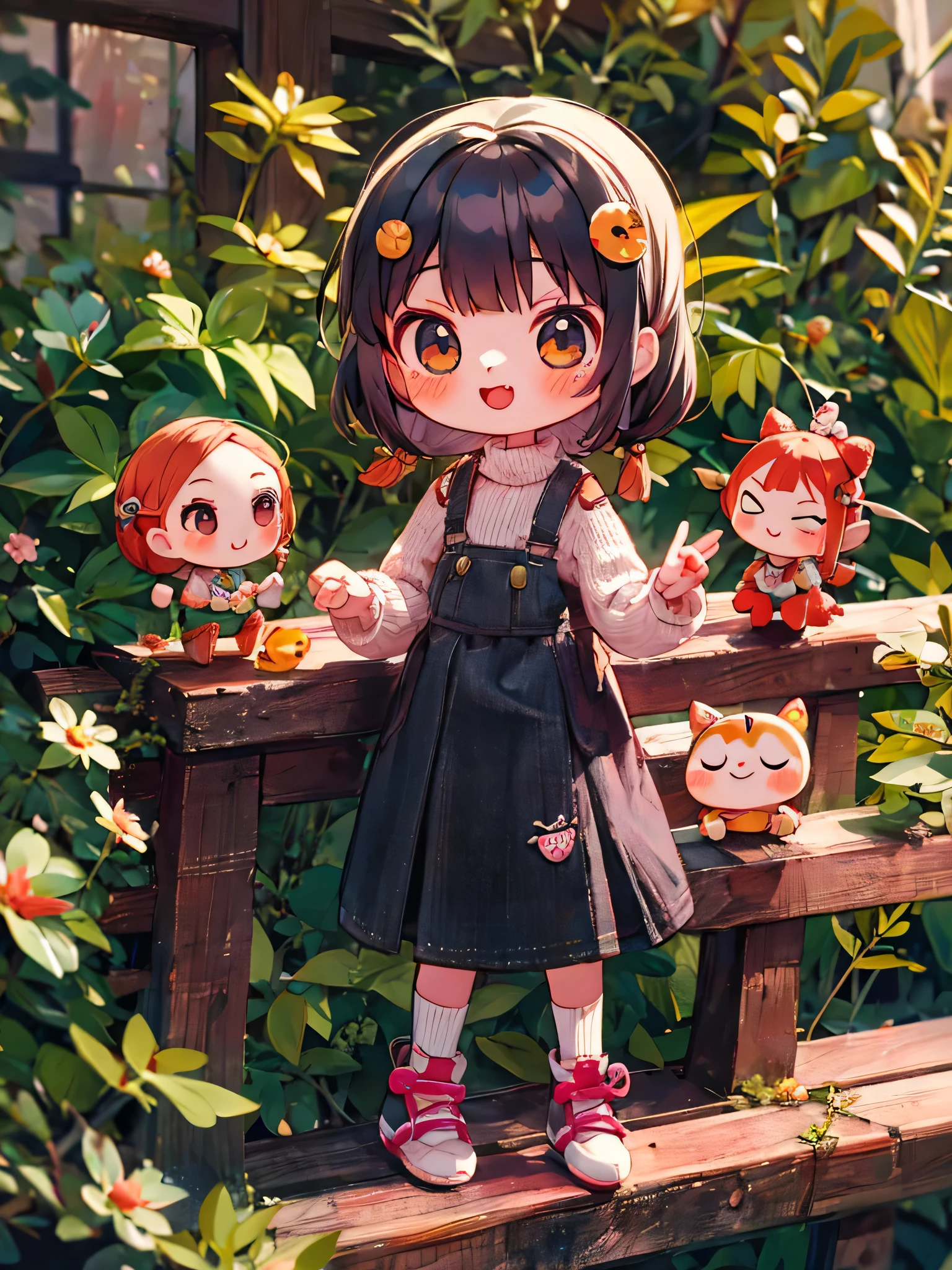 Fujio Akatsuka Style, Kawaii Design, most beautiful girl ever、Chibi, Lots of friends