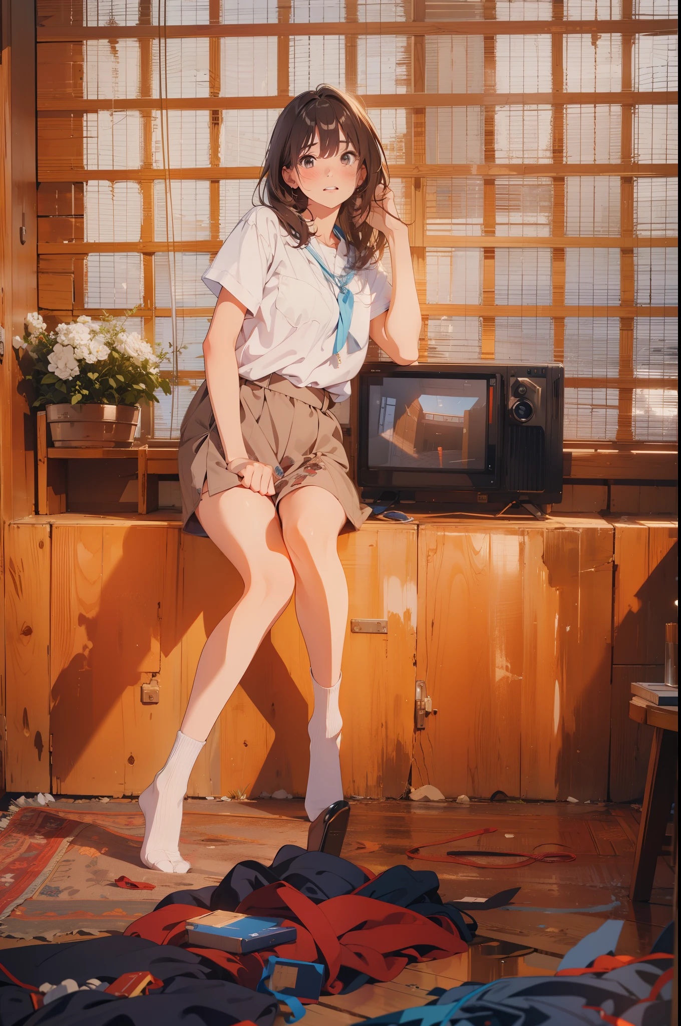 (extremely detailed CG unity 8k wallpaper), (masterpiece), (best quality), (ultra-detailed), (best illustration), (best shadow), (absurdres),
BREAK
girl, sweat, steam, medium breast, embarrassed, shy, looking at viewer,
