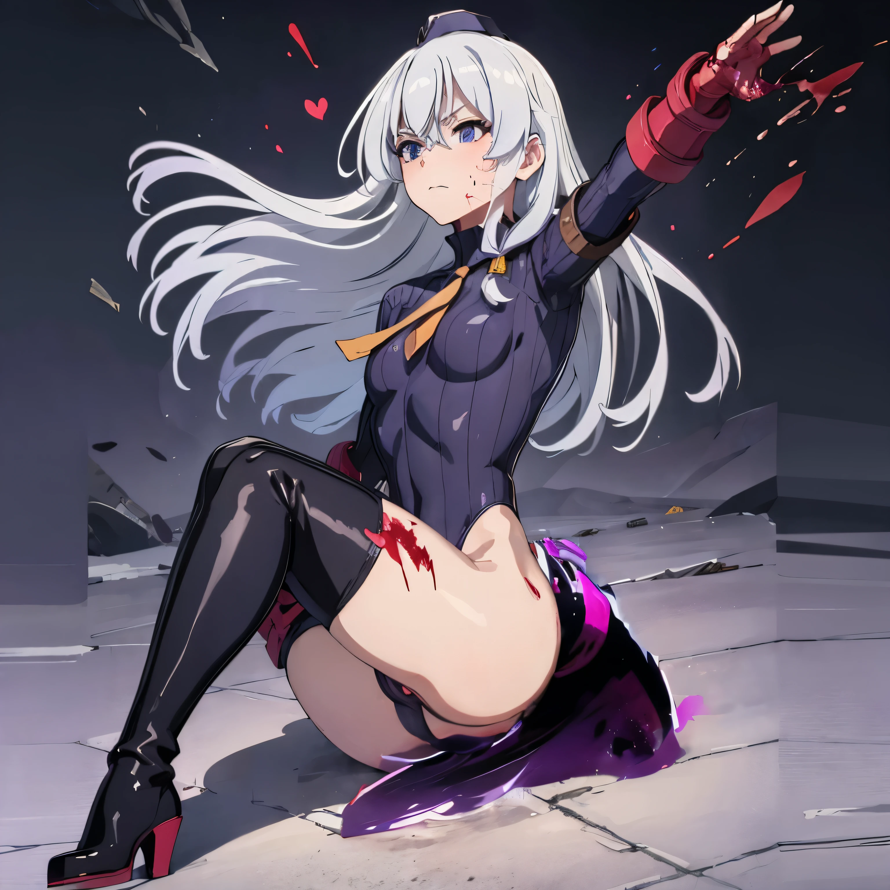 Blood, purple magic, weapon