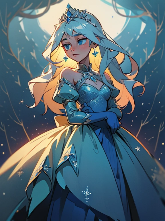 The prompt for generating the image of "the princess of the month of January" is as follows:
Best quality, 4K, high-res, HDR, ultra-detailed, realistic:1.37, vivid colors, masterpiece:1.2, sharp focus,
A girl with a crown,
Blue eyes that sparkle like sapphires,
Fair and flawless complexion,
Long, flowing blonde hair,
Wearing an elegant ball gown made of shimmering ice-blue fabric,
A silver tiara adorning her head,
Surrounded by delicate snowflakes,
Standing in a winter wonderland,
Soft, warm sunlight filtering through the snowy trees,
A light dusting of frost on the ground,
A sense of enchantment and magic in the air,
An aura of regal grace and elegance,
January-themed decorations in the background,
A sense of serenity and peace.
Medium: Digital painting,
Art style: Portraits,
Color tone: Cool tones with hints of icy blues,
Lighting: Soft, diffused light with a touch of warmth.
Remember to format the prompt as a single line with tags separated by commas (",").