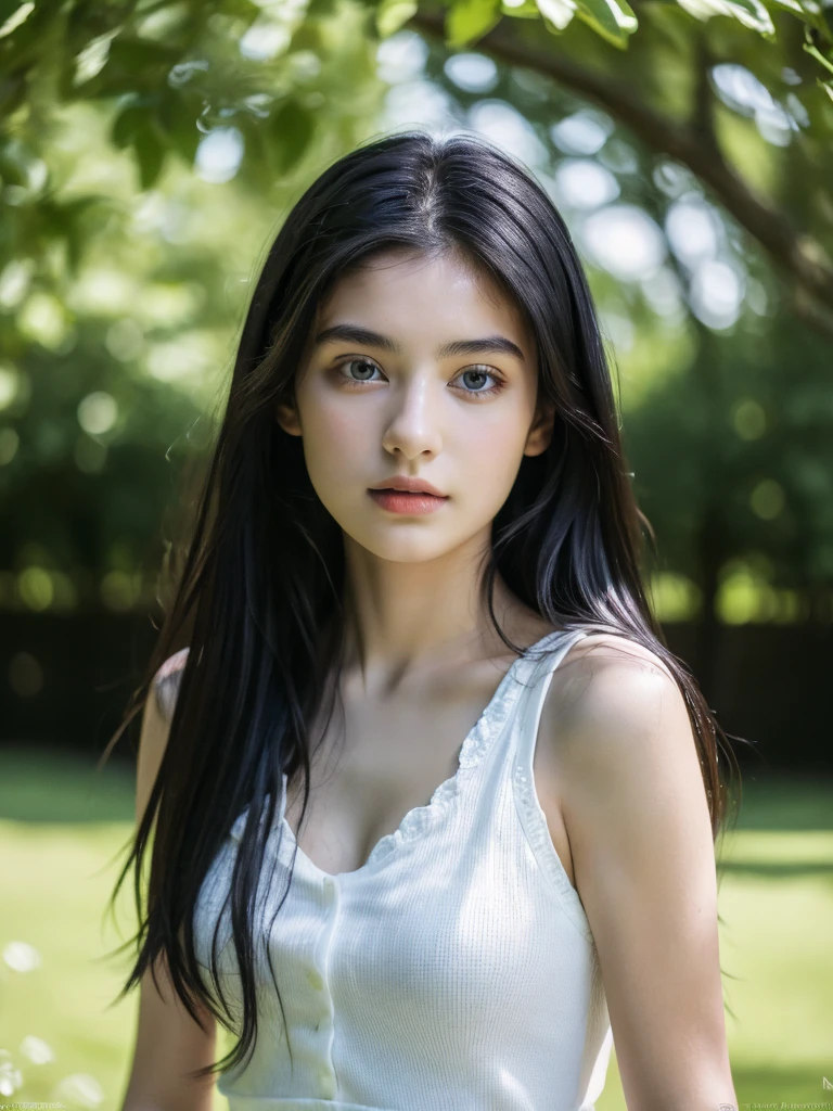 ( masterpiece, top quality, best quality,8k, girl,ultra detailed,raw photo:1.5),(photorealistic:1.4), (long black hair:1.5), (cinematic lighting), PerfectNwsjMajic, , Surrealism, UHD, ccurate, Super detail, textured skin, High detail, Best quality, dynamic angle, (high nose,White skin),[Beautiful blue eyes],[flat chest:large breasts:0.5],(1girl),(good anatomy:0.5)),(outside:1.5),