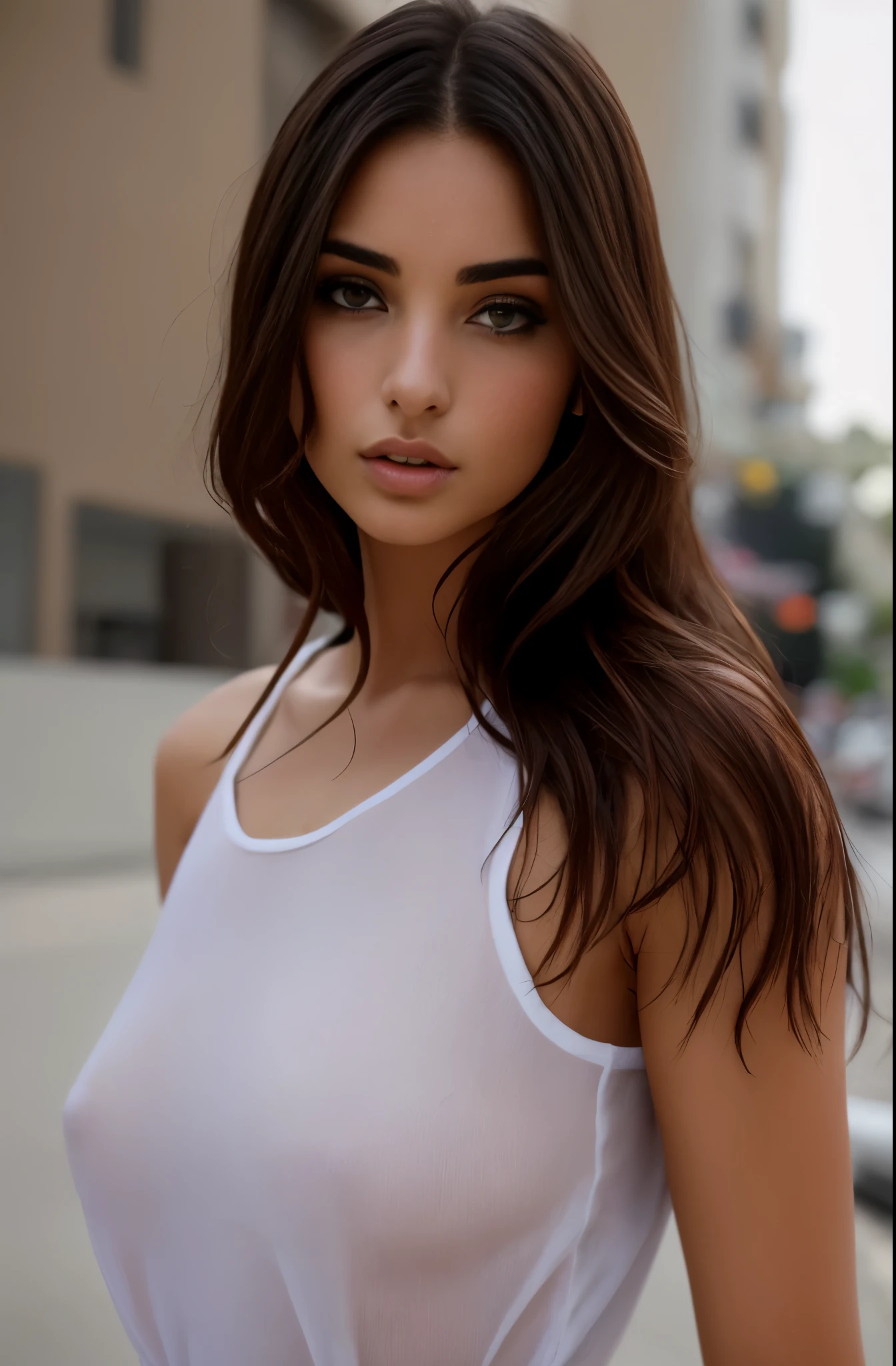 mulher arafada de regata branca parada na rua com moto ao fundo, julia sarda, 2 modelo feminino de 4 anos, retrato emily ratajkowski, Victoria Gavrilenko, angelina stroganova, Anna Nikonova aka Newmilky, Retrato de Sophie Mudd, linda modelo feminina, linda jovem modelo, cabelos castanhos e um corpo perfeito, modelo muito lindo