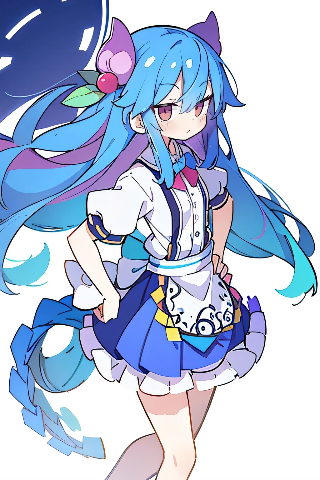 (masterpiece),best quality, expressive eyes, perfect face, 1girl,
Put your hands on your waist,fair, Gorgeous,Japanese cartoons,girl,lola,Hina Angel, blue hair, blue haired, floating clothes,Grab your waist, Grab your waist, hands on hips , hands on hips,sit, sit on ground, Legs on the ground, flat chest
