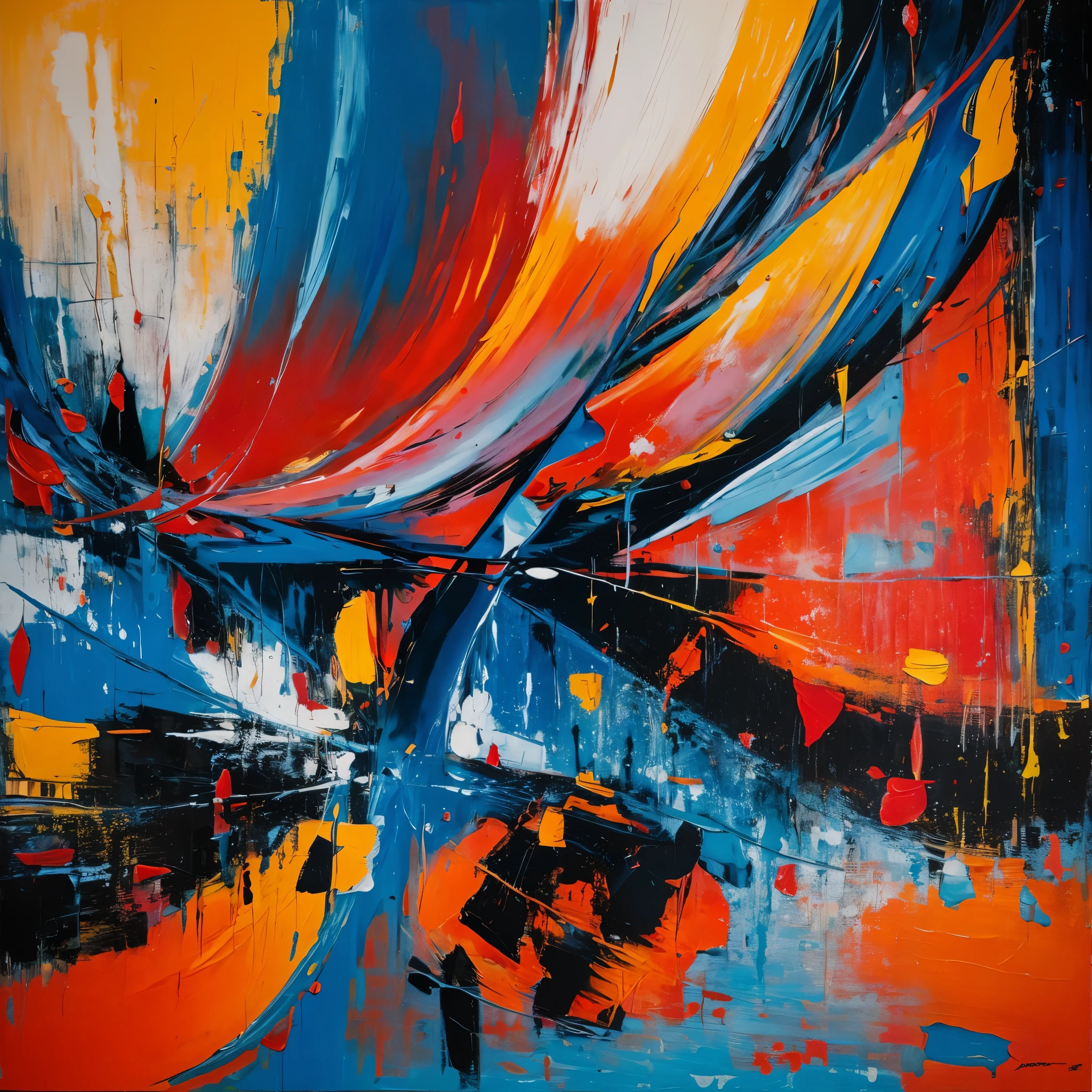 『Repression and dialogue』Abstract painting titled