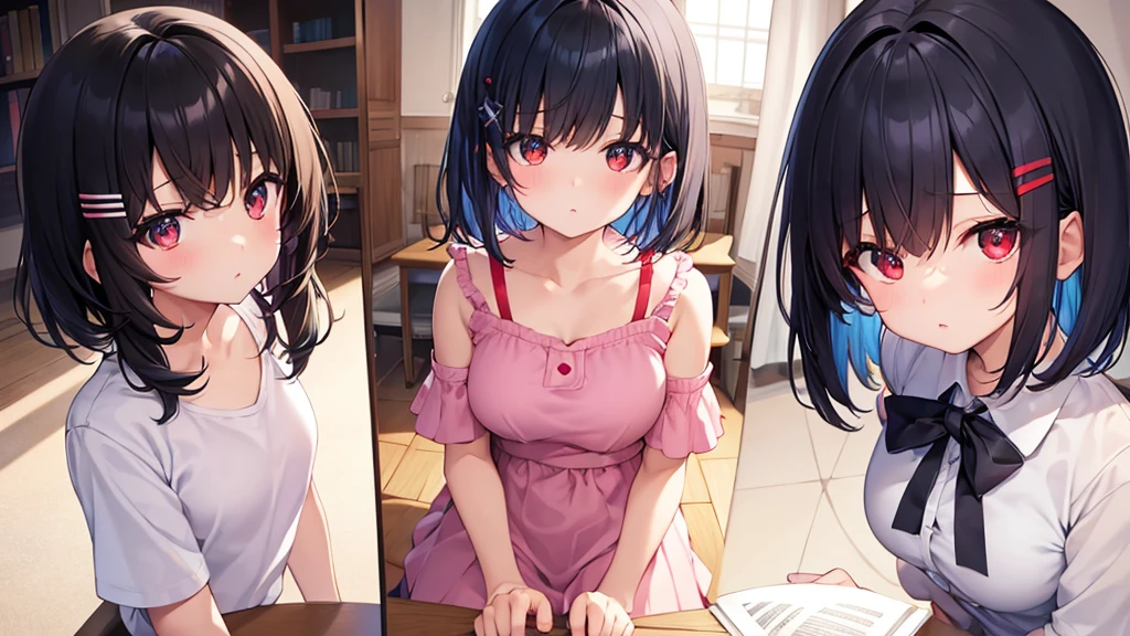 highest quality,masterpiece,Black Hair,Friendly,Short Hair,One girl,Classmate,pubic hair,Show me your naked body,Embarrassing,Shy laugh,classroom