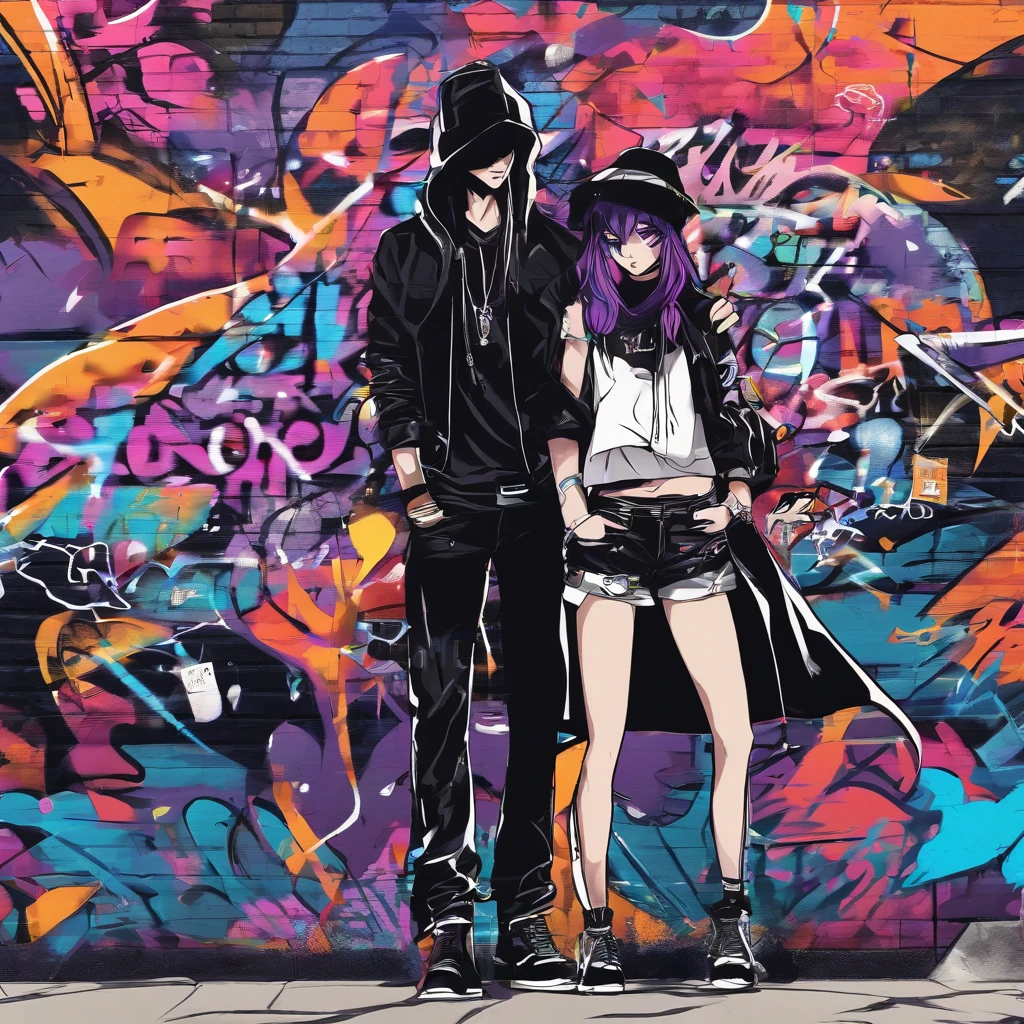 Anime style, dark Adonia, female and male couple character, gothic attire, darkened theme background, full body, 3D imag