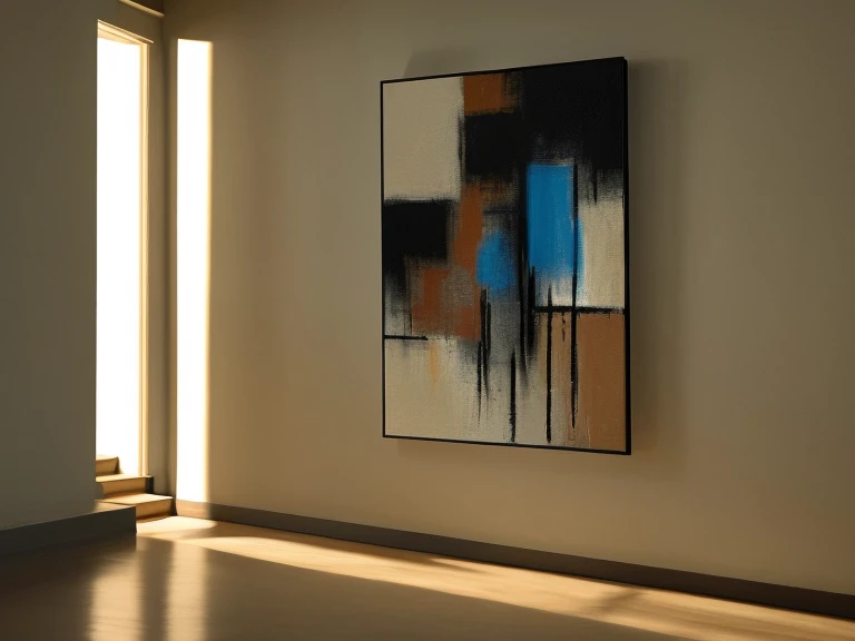 Abstract painting titled "Light and Shadows", A novel and impressive picture, oppression and dialogue , doctor and patient