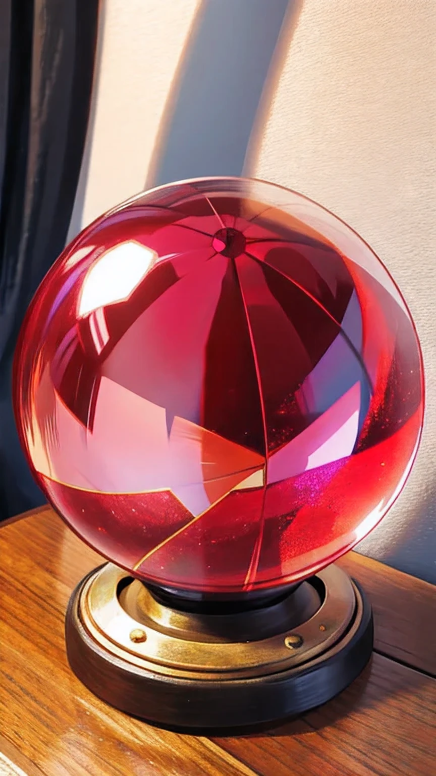 highest quality, Ruby crystal ball, Perfect sphere, central