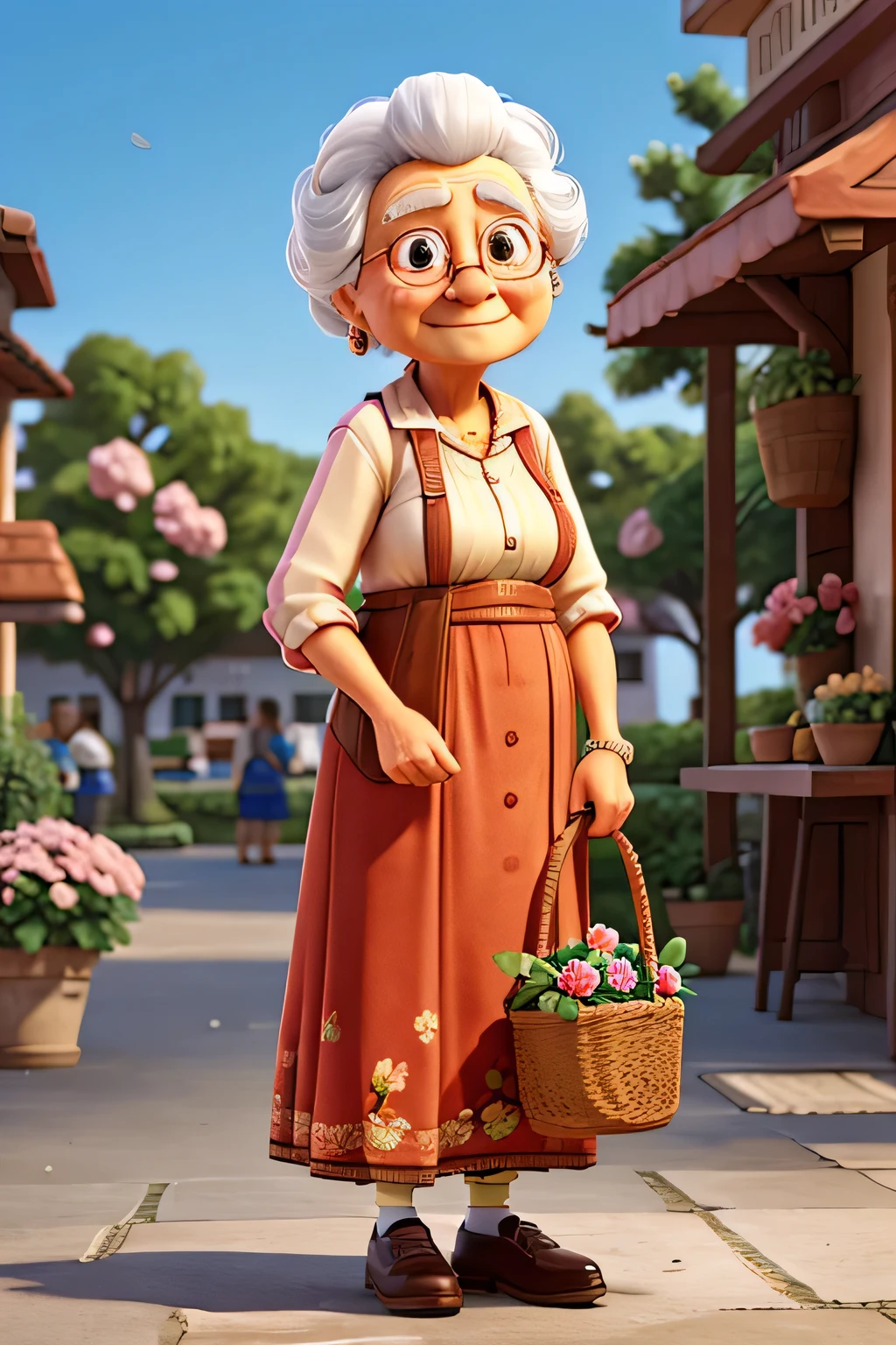 An old woman named rosa selling flowers in plaza