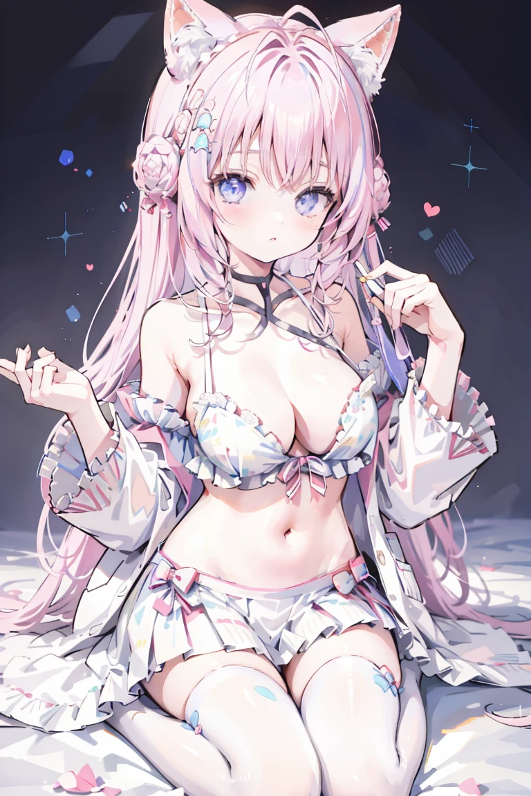 Cute anime waifu wearing beautiful clothes, Azure Lane style,anime goddess,anime style 4k, Perfect body, perfect big breasts,((best quality, 8K, masterpiece :1.3)),white stockings