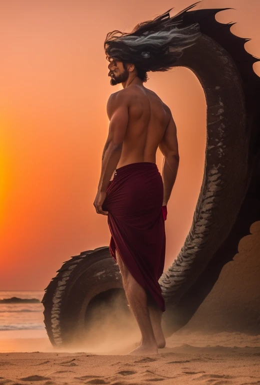 Homem hiperrealista, (hiperrealista), (high resolution), (8k), (extremamente detalhado), (best illustration), (melhor qualidade), (super detalhado), (obra-prima), (rosto detalhado) homem foto rosto detalhado, praia, blusa vermelha, os olhos