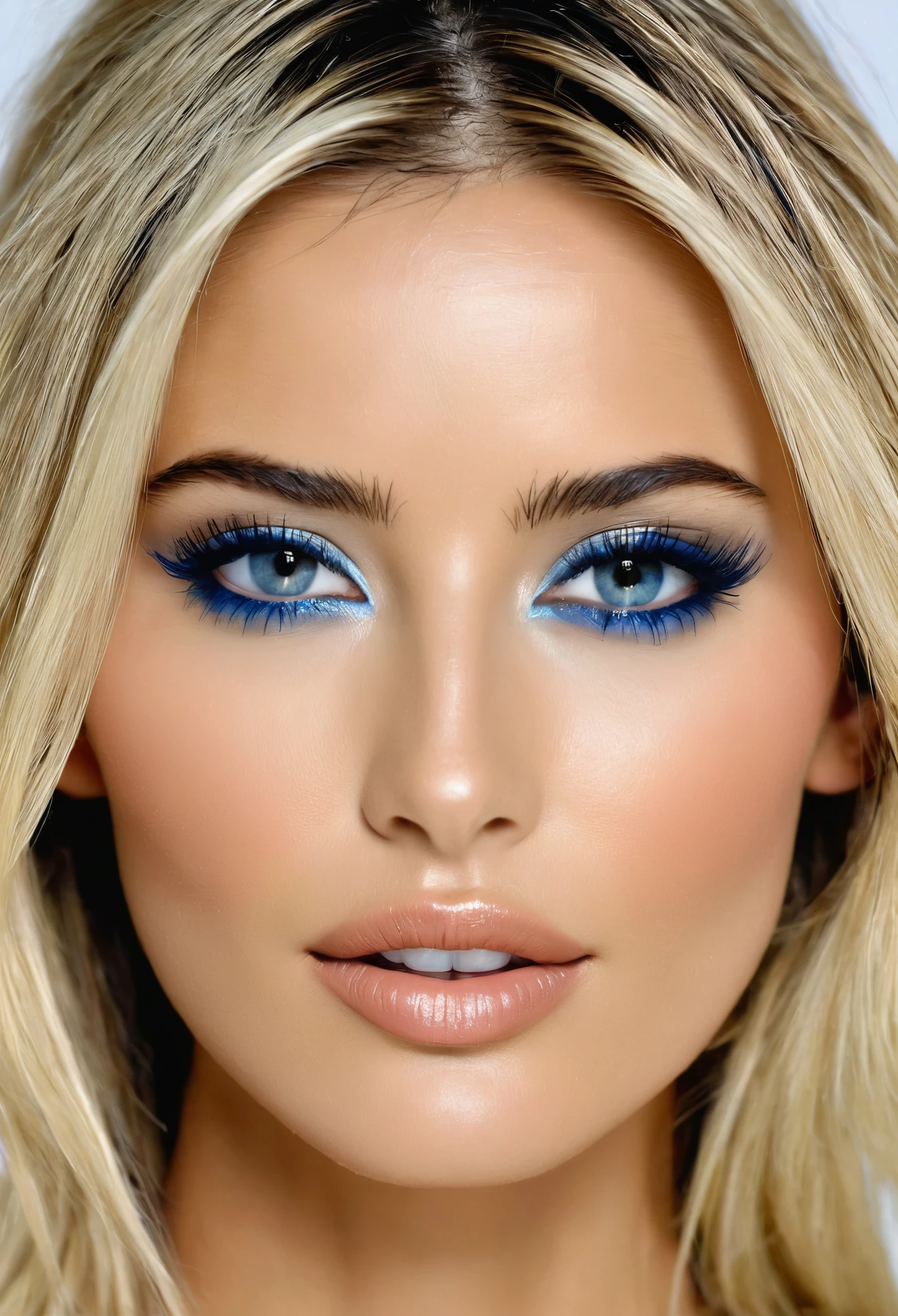 Carmen Kass is a supermodel from Estonia who was active in the 2000s. Her facial and physical characteristics are as follows:

Facial features:
1. Almond-shaped eyes: Carmen Kass has distinctive almond-shaped eyes, with vibrant blue irises that are striking.
2. High cheekbones: Her face features high cheekbones, and this beautiful bone structure accentuates her facial features.
3. Thin nasal bridge: Her nasal bridge is thin and well-defined, forming a part of her distinctive facial features.
4. Long black hair: Her hair is typically black, and it is as smooth and attractive as silk.

Physical features:
1. Height: Carmen Kass is tall, with a slender proportion that is characteristic. Her height is about 180cm (6 feet) or more.
2. Slender body shape: She has a slender body shape, which is perfect for her career as a stylish fashion model.
3. Long legs: Her legs are very long, contributing to her success in the modeling industry.
