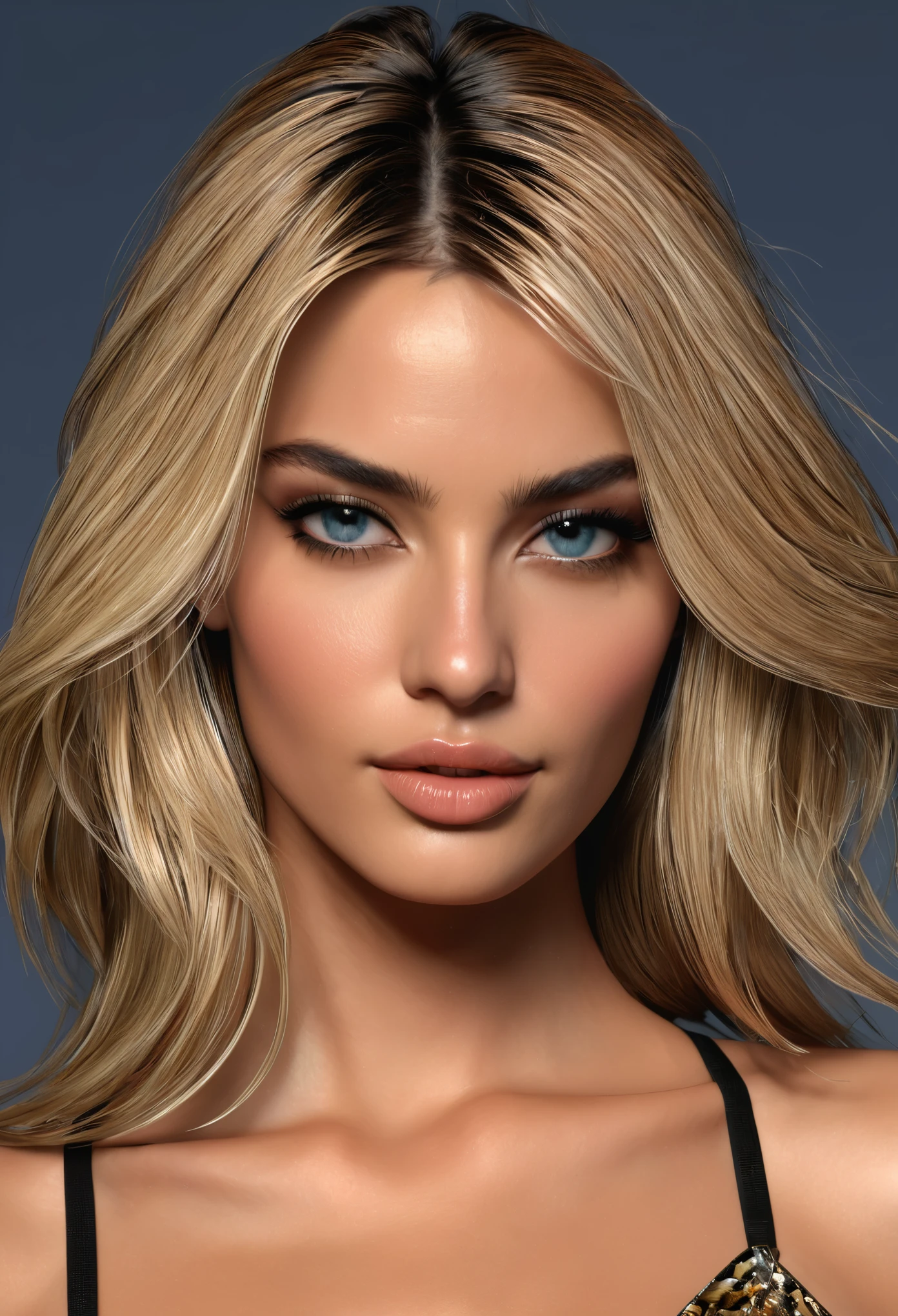 Fernanda Tavares, a supermodel from the 2000s, has the following physical characteristics:
- Her height is 178cm, bust is 86cm, waist is 61cm, hips are 86cm, and shoe size is 25cm.
- Her hair color is blonde and her eyes are blue.
- She has a sharp and modish face, with high cheekbones and a distinct jawline.
- Her style is tall and slender, with attractive curves in her bust and hips.
- She has an edgy and sexy fashion sense, and has been featured in numerous runways and advertisements for brands such as GUCCI, VALENTINO, CHANEL, RALPH LAUREN, MICHAEL KORS, Calvin Klein, Dior, Dolce & Gabbana, Marc Jacobs, Versace, Givenchy, Celine, Victoria’s Secret, and ZARA.
- In 2000, she won Vogue's "Best model of the year" award,((Top Quality)), ((Masterpiece)), (Details: 1.4), 3D, Thick voluminous hair, light particles, pure energy chaos antitech, HDR (High Dynamic Range), ray tracing, NVIDIA RTX, super resolution, Unreal 5, subsurface scattering, PBR Texturing, post-processing, anisotropic filtering, depth of field, maximum clarity and sharpness, multi-layer textures, albedo and specular maps, surface shading, accurate simulation of light and material interaction, perfect proportions, Octane rendering, two-tone lighting, wide aperture, low ISO, white balance, trichotomy, 8K RAW

