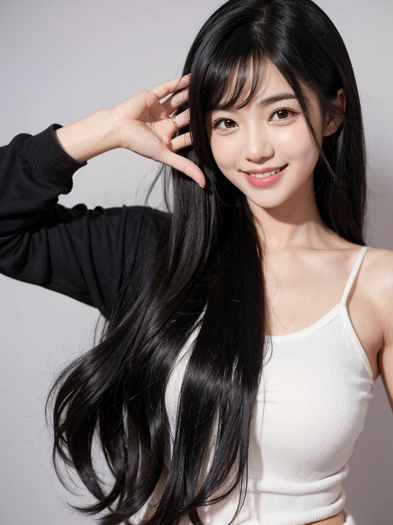 girl, black free hair, cute smile,.