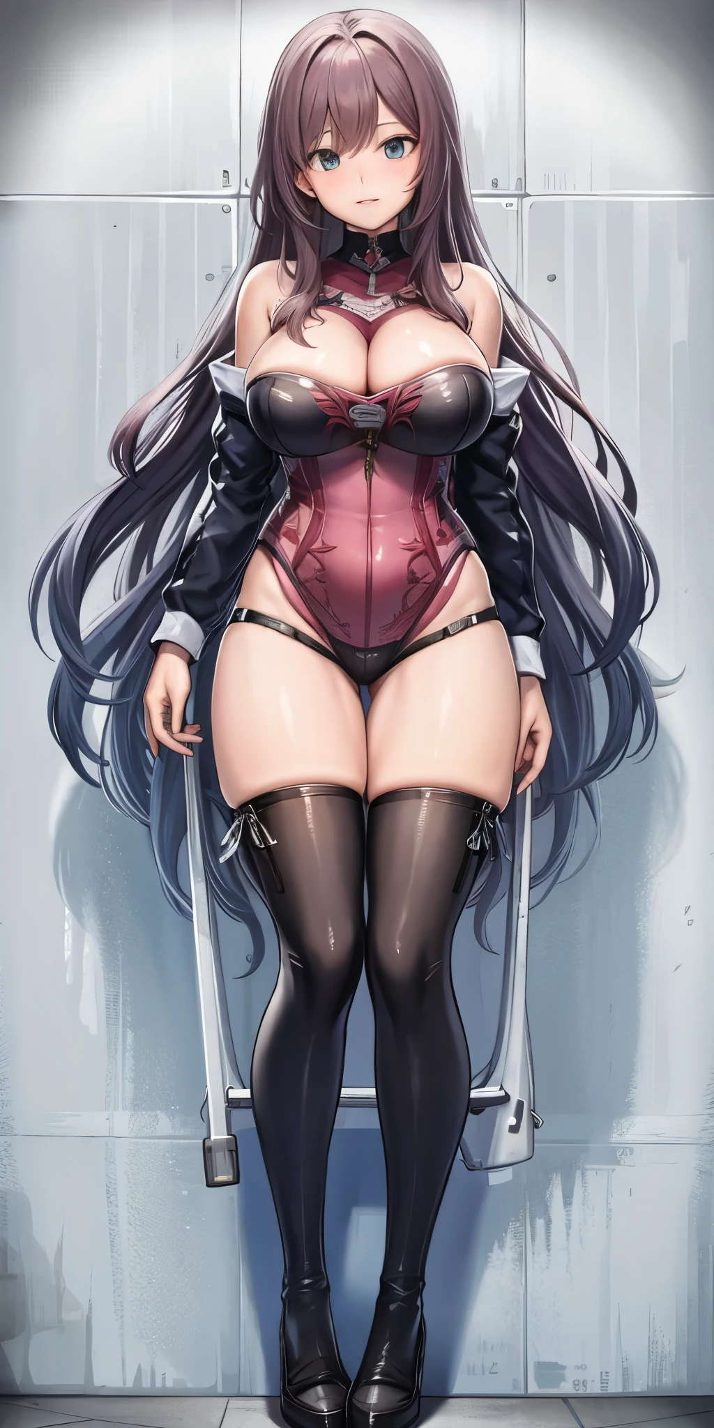 girl,Big breasts,long hair,pink hair,