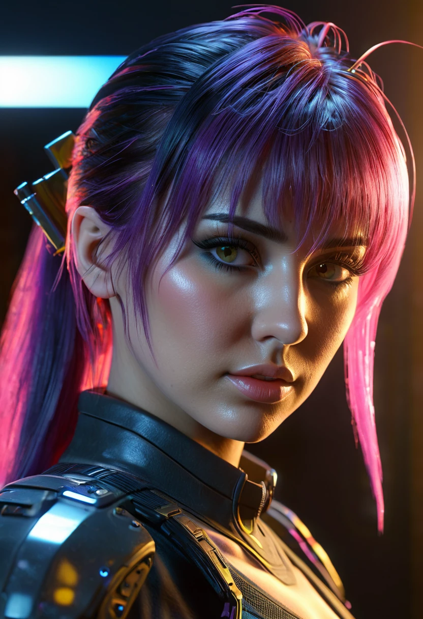 ((Best quality)), ((masterpiece)), (detailed:1.4), 3D, an image of a beautiful cyberpunk female,HDR (High Dynamic Range),Ray Tracing,NVIDIA RTX,Super-Resolution,Unreal 5,Subsurface scattering,PBR Texturing,Post-processing,Anisotropic Filtering,Depth-of-field,Maximum clarity and sharpness,Multi-layered textures,Albedo and Specular maps,Surface shading,Accurate simulation of light-material interaction,Perfect proportions,Octane Render,Two-tone lighting,Wide aperture,Low ISO,White balance,Rule of thirds,8K RAW,