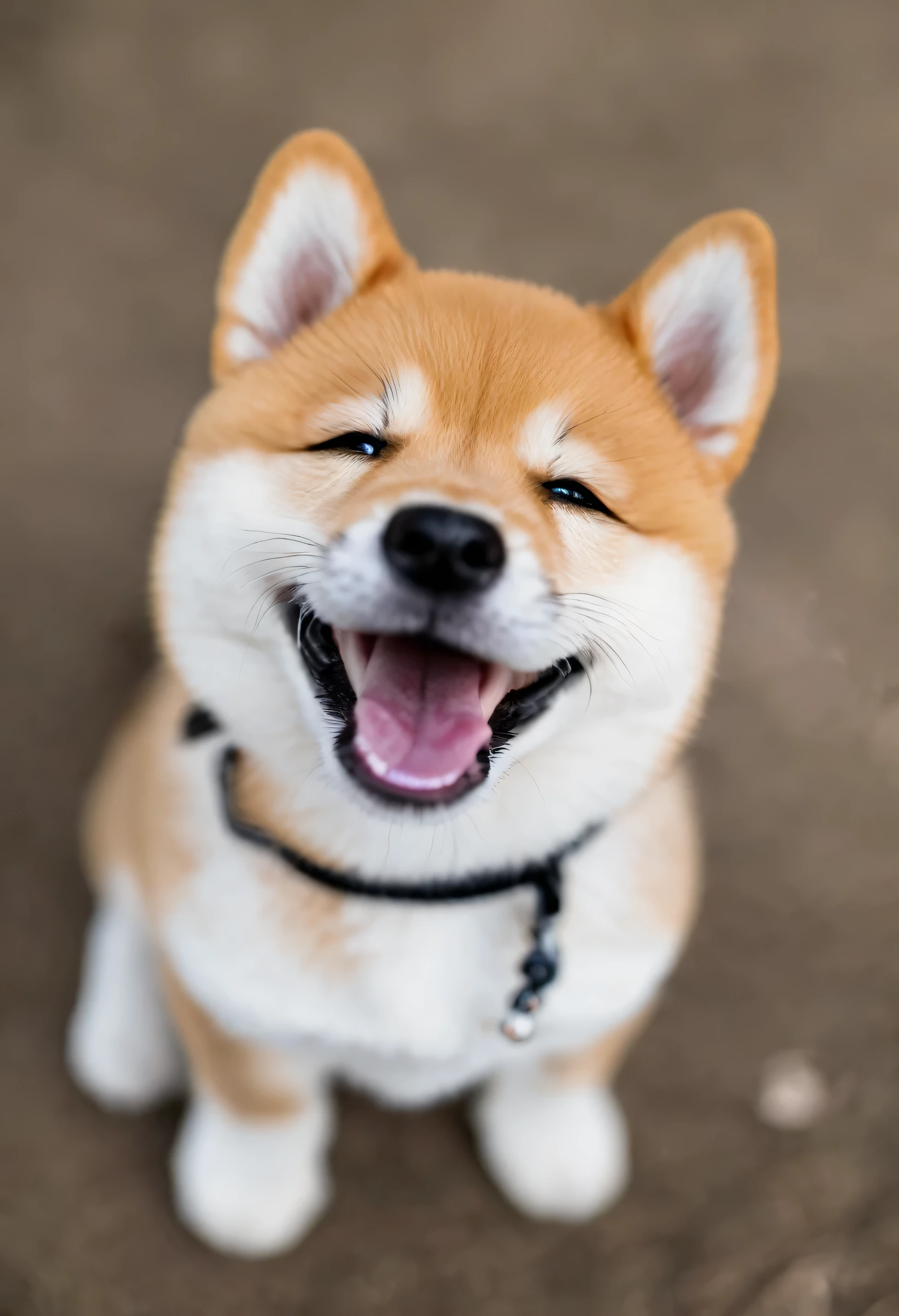 shiba puppy smiling