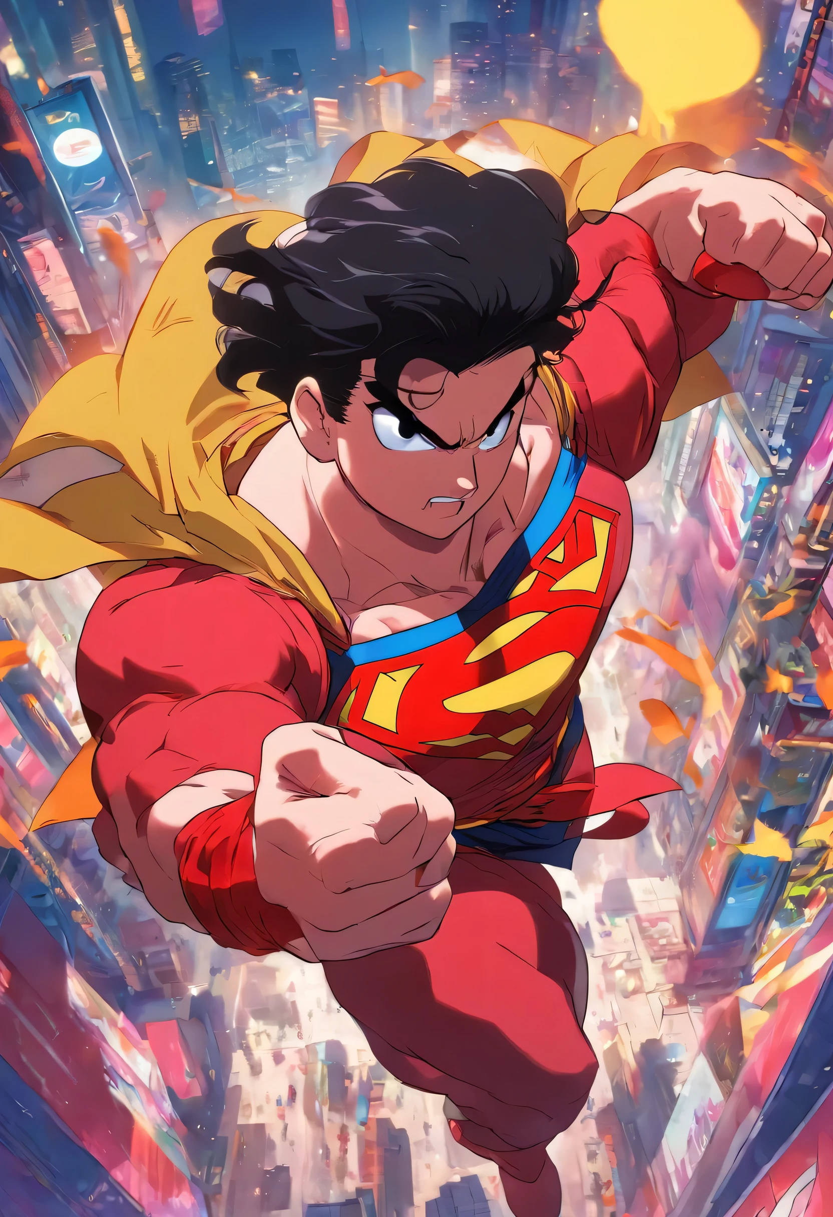 I want you to draw a card, de um porco estilo ranma 1/2, em que ele aparece vestido de super-homem.