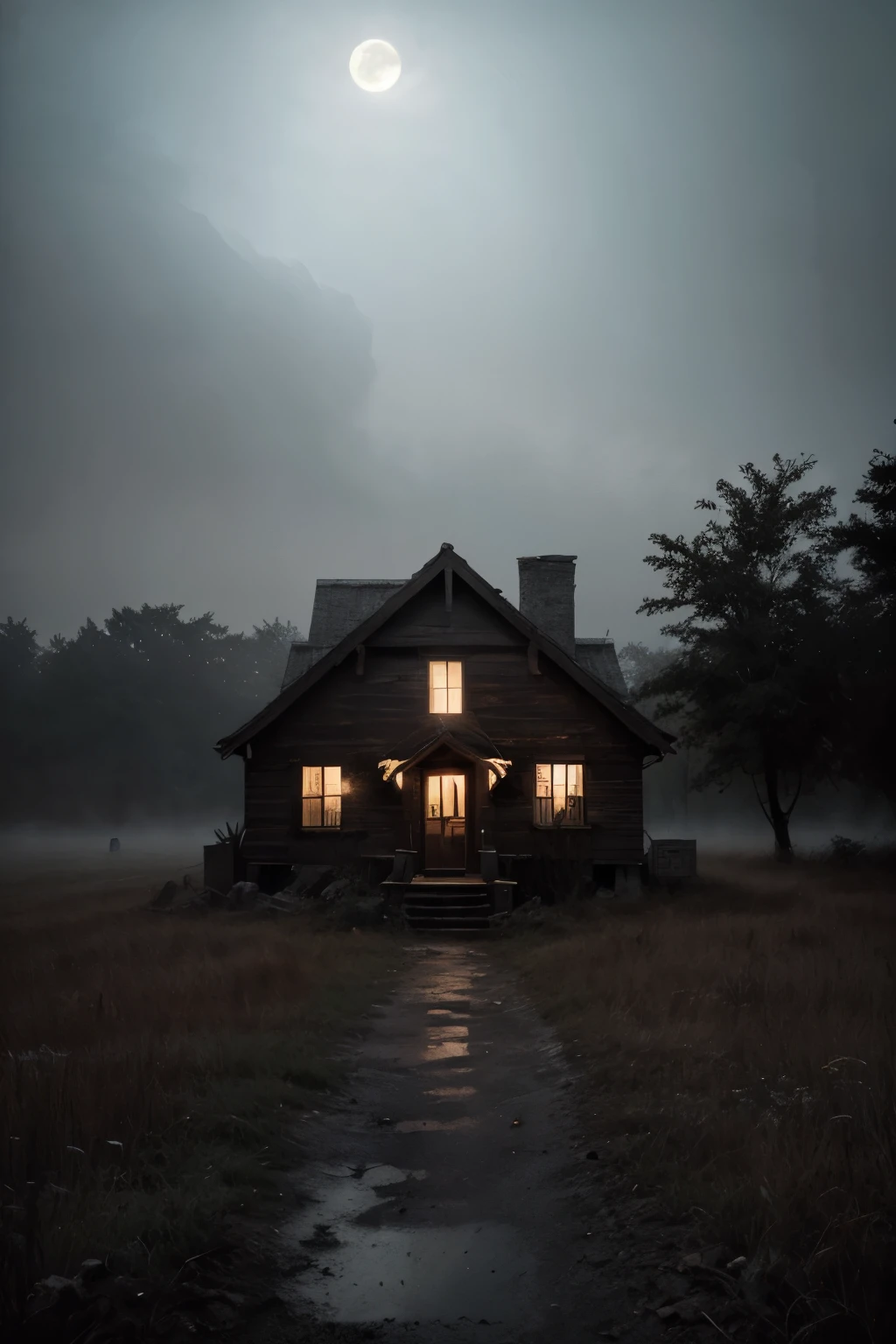 Step 1: Background
Use a photo of a dense forest with tall, lush trees. Look for a photo with a dark and mysterious atmosphere, such as under a full moon or in thick fog.
Add a silhouette of an old, abandoned cottage in the distance. The cottage should look creepy with a collapsed roof, broken windows, and a wide-open door.
Create thick fog around the forest and cottage. This will add to the mysterious and gloomy feel of the cover.
Step 2: Title and Author Name
Write the title "Mystery of the Haunted Cottage in the Forbidden Forest" in a Gothic font. Use a blood red or dark purple color for the title to make it stand out and grab attention.
Position the title at the top of the cover, centered. The title should be large enough to be easy to read.
Write the author name "By: Rizki Subakti" at the bottom of the cover. Use a smaller and thinner font than the title. Position the author name in the bottom center of the cover.
Step 3: Additional Elements
Add other graphic elements to enhance the mysterious and creepy feel. You can add images of ghosts, skulls, dead tree branches, or nocturnal animals like owls or bats.
Use filter effects to give the cover a vintage and gloomy feel. You can use filters like desaturation, blur, and grain.
Experiment with different combinations of elements and settings to get the best results.
Tips:
Use a color palette dominated by dark colors like black, dark purple, and dark green.
Make sure all the elements on the cover are integrated well and don't clash with each other.
Use high-quality images and fonts for a professional result.
Example PIXLR Prompts:
"Photo of a dense forest with tall, lush trees at night"
"Silhouette of an old, abandoned cottage in the distance"
"Thick fog around the forest"
"Gothic font in blood red color"
"Vintage and gloomy filter effects"