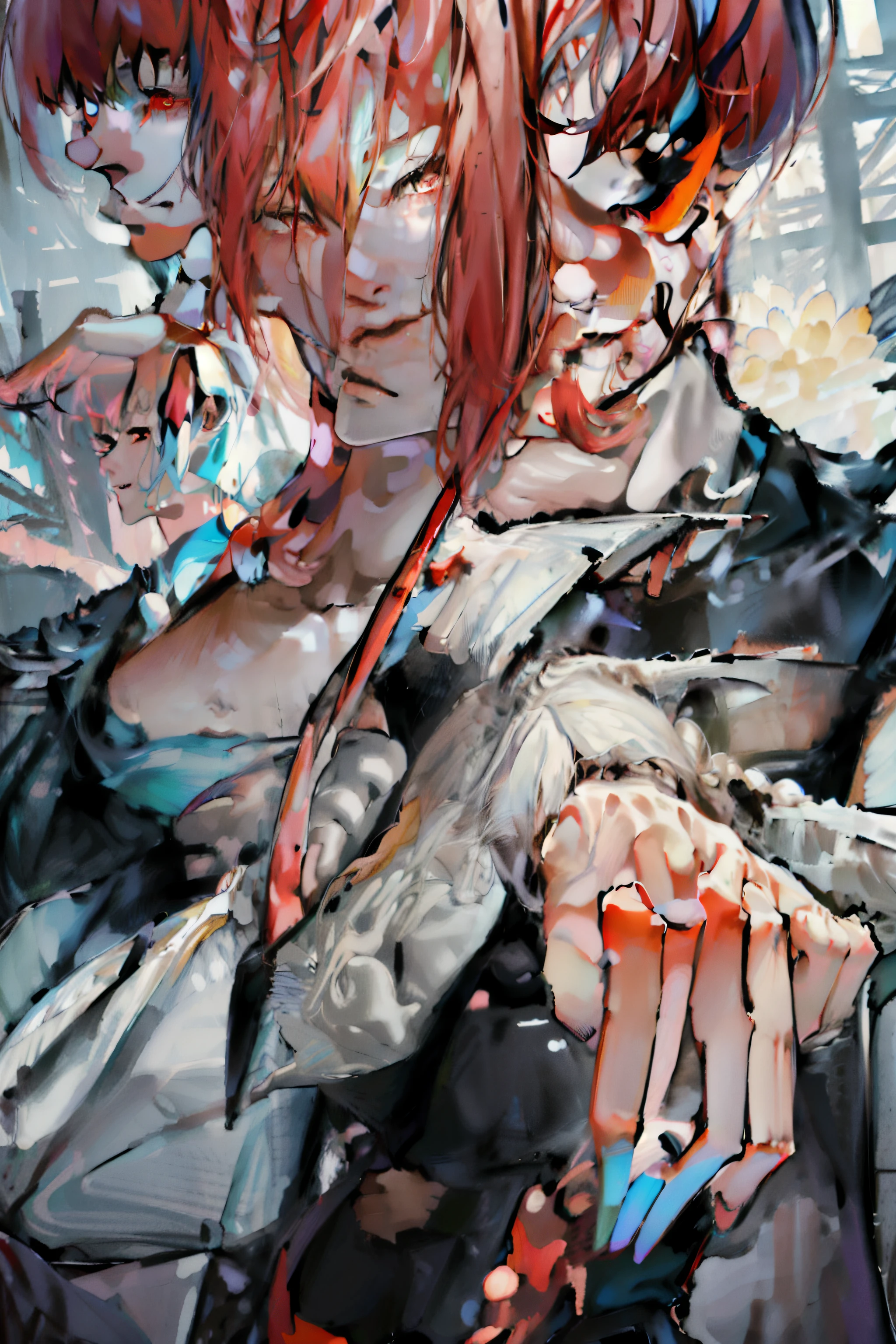 anime girl in a black coat and white shirt standing in a train, best anime 4k konachan wallpaper, anime style like, female psuchological anime girl, female anime character, female protagonist 👀 :8,female superior, braided hair in the back, makima chainsawman anime, modern cyberpunk anime, va-11 hall-a
