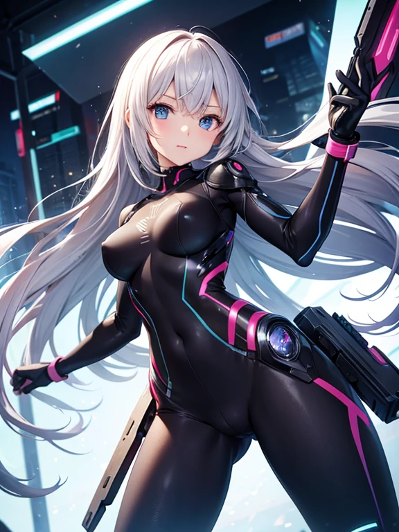 girl cyborg slender body suit