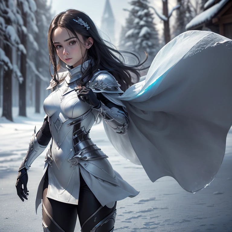 (((full medium shot))), (Masterpiece, photorealistic, photorealism, best quality, ultra-detailed:1.3), (nice hands, perfect hands), official art, cinematic light, (1girl:1.3), adult, beautiful woman, (skinny:1.2), fit, (blurry winter background, scenic), (sexy standing pose), (view of front), (((Ice Armor)))
