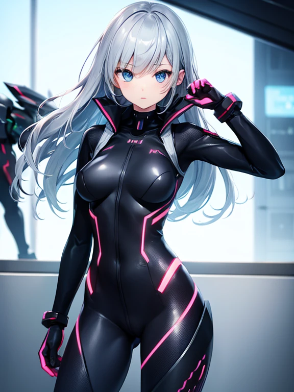 girl　cyborg　slender　body suit