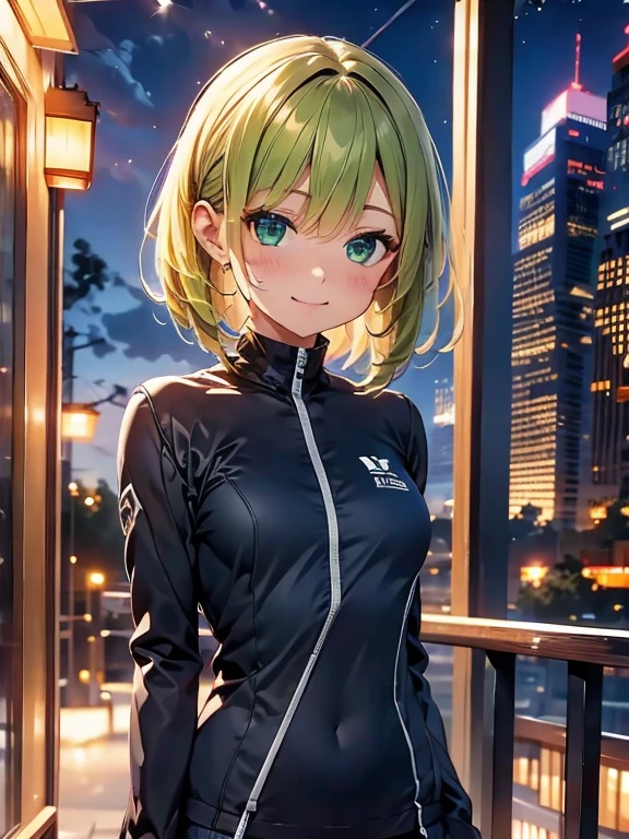 girl cyborg slender Green bodysuit