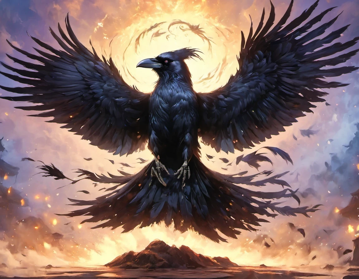 Angry magicians，Raven Magician，Crow feather clothing，Raven Staff，Magical crow magic，Powerful magical energy