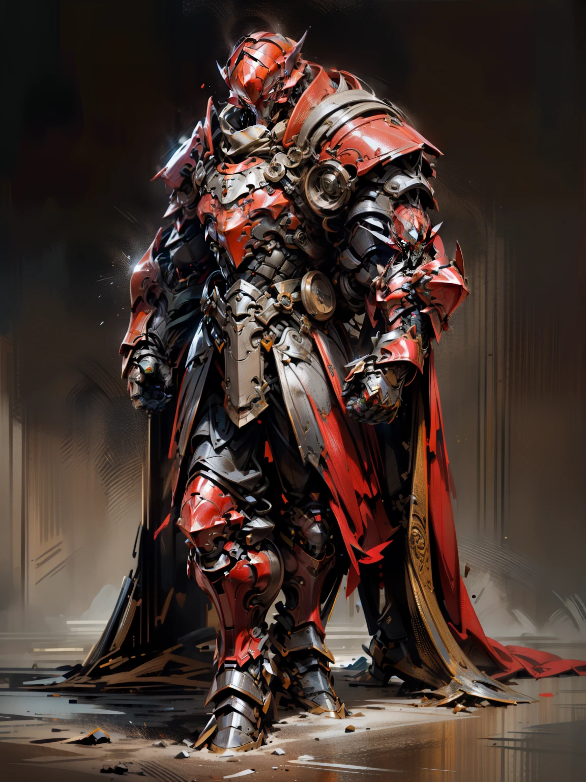 a character i made for the game, a human male paladin, red armor, crimson armor, (red armor:1.0), ((crimson armor:1.0)), epic paladin armor, concept art of a warrior, armored warrior, paladin armor, male paladin, wearing heavy armor, red heavy armor, crimsom heavy armor, with white cape, fantasy paladin, amazing 8k character concept art, concept armor, dressed in light armor, led - lit armor, thick armor