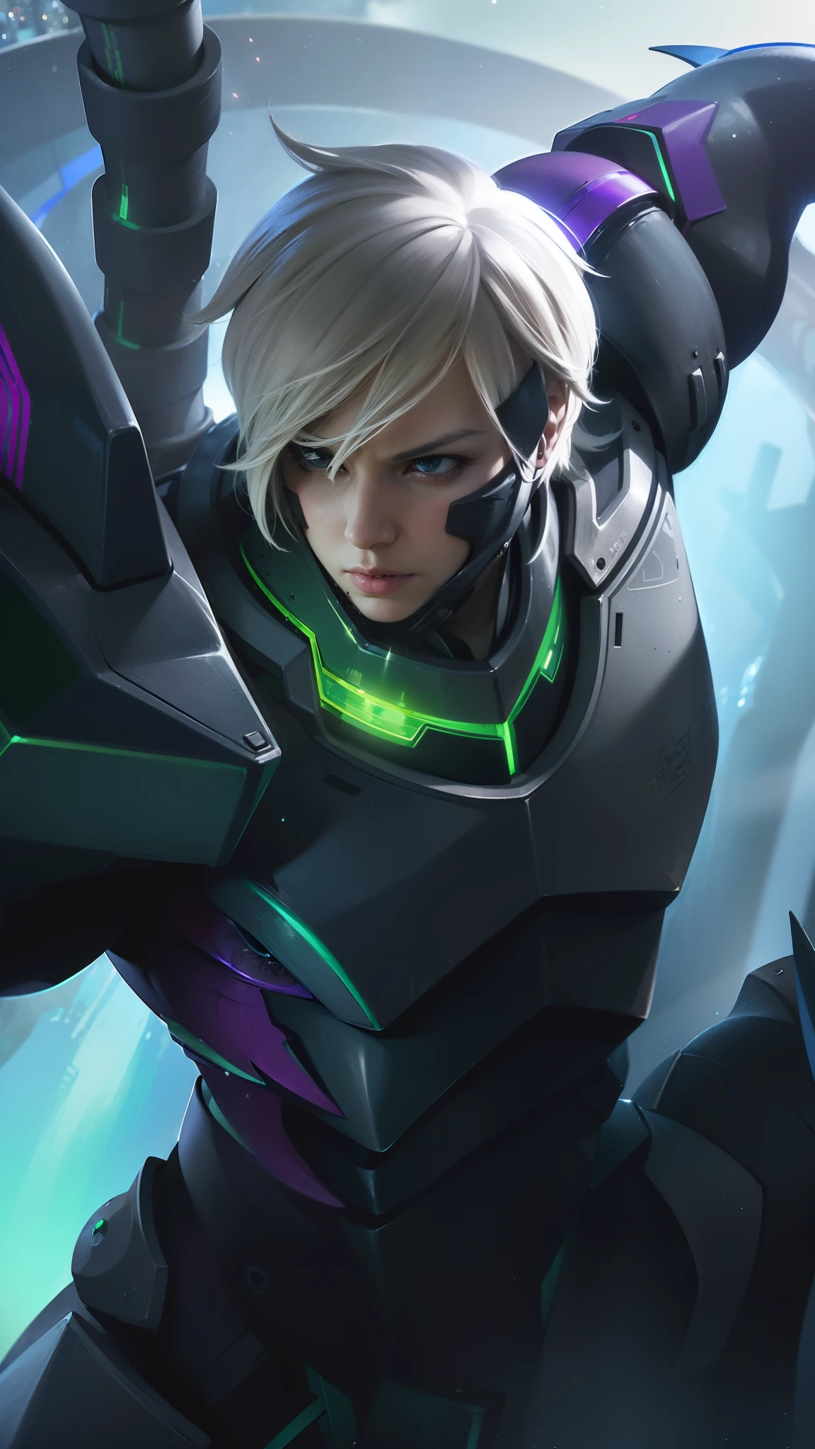 a close up of a person with a futuristic outfit on, amazing portrait of viego, stanley artgerm lau, riven, extremely detailed artgerm, official splash art, iconic character splash art, steven artgerm lau, xqc, kda, artgerm jsc, character splash art, sigma from overwatch, :: rossdraws, masterpiece, ((perfect eyes)) best quality, (semirealism:1.9), beautiful lighting, (extremely detailed CG unity 4k fhd wallpaper), High Detail, Sharp focus, dramatic outdoors, 1 boy ,19 years old, 8k, ultra hd, ultra detailed texture, hyper realistic, masterpiece, detailed texture, detailed face, detailed skin, detailed lighting, (photorealistic:1.5), best quality, beautiful lighting, cinematic lighting, professional lighting, ultra highres, realistic, detailed hair, real hair, high quality, (realskin:1.5), extremely detailed, finely detail, ultra-detailed, purple eyes.
