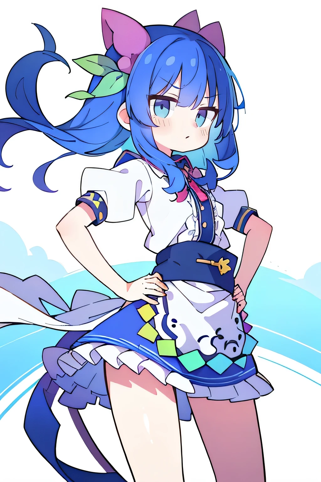 (masterpiece),best quality, expressive eyes, perfect face, 1girl,
Put your hands on your waist,fair, Gorgeous,Japanese cartoons,girl,lola,Hina Angel, blue hair, blue haired, floating clothes,Grab your waist, Grab your waist, hands on hips , hands on hips,sit, sit on ground, Legs on the ground, flat chest