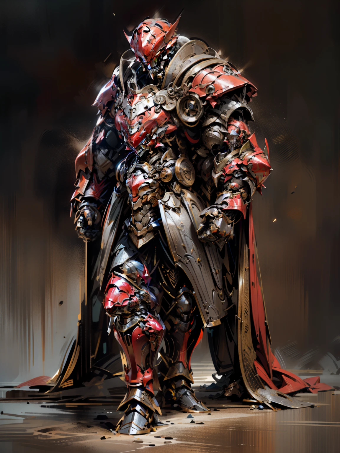 a character i made for the game, a human male paladin, red armor, crimson armor, (red armor:1.0), ((crimson armor:1.0)), epic paladin armor, concept art of a warrior, armored warrior, paladin armor, male paladin, wearing heavy armor, red heavy armor, crimsom heavy armor, with white cape, fantasy paladin, amazing 8k character concept art, concept armor, dressed in light armor, led - lit armor, thick armor, gala suit armor