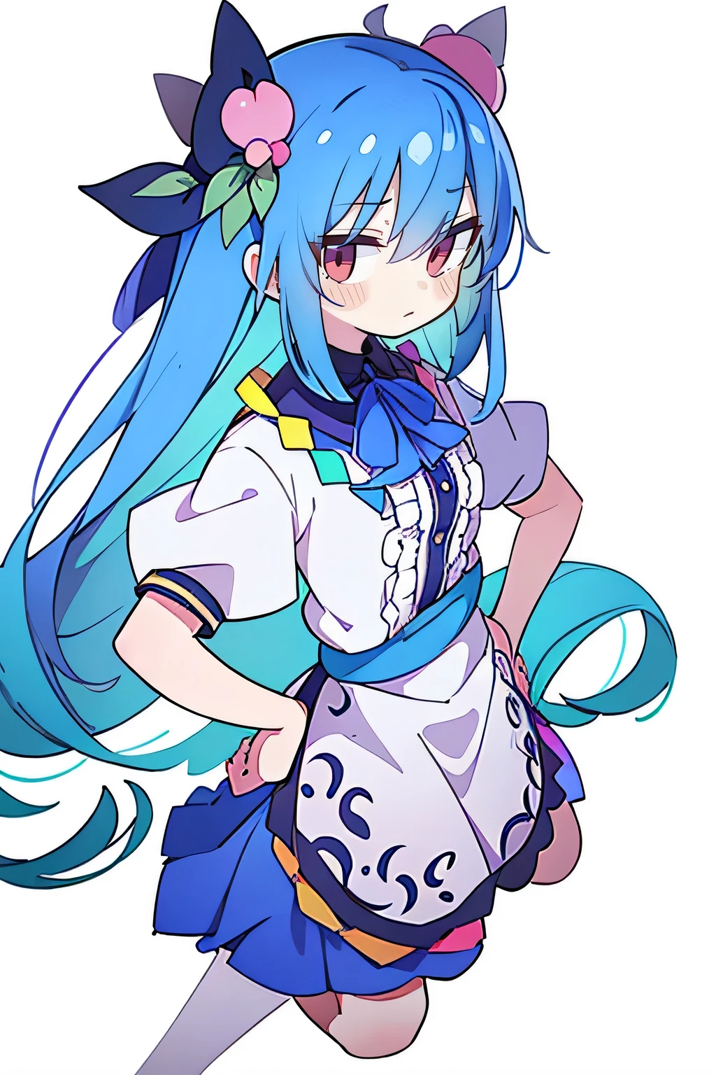 (masterpiece),best quality, expressive eyes, perfect face, 1girl,
Put your hands on your waist,fair, Gorgeous,Japanese cartoons,girl,lola,Hina Angel, blue hair, blue haired, floating clothes,Grab your waist, Grab your waist, hands on hips , hands on hips,sit, sit on ground, Legs on the ground, flat chest