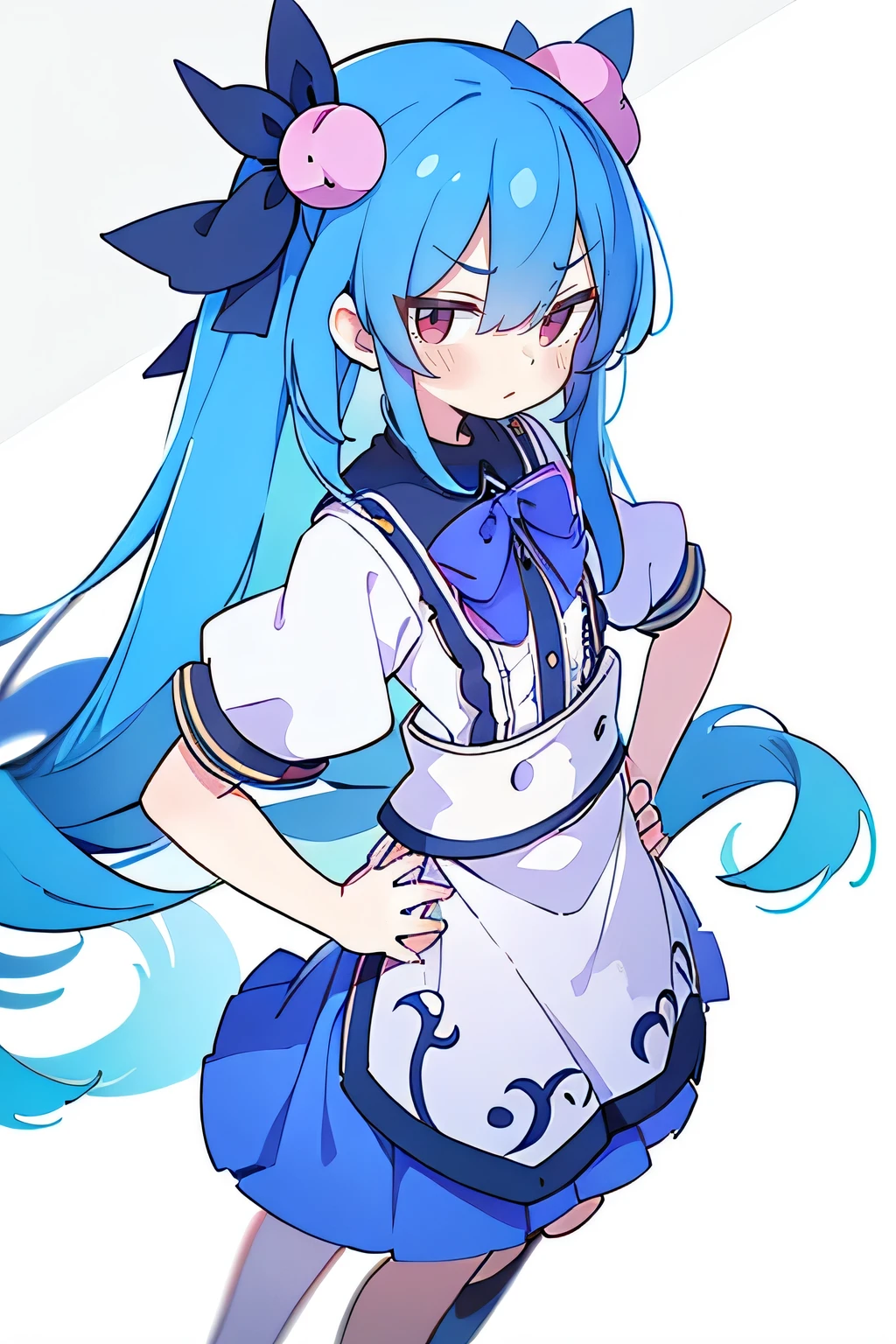 (masterpiece),best quality, expressive eyes, perfect face, 1girl,
Put your hands on your waist,fair, Gorgeous,Japanese cartoons,girl,lola,Hina Angel, blue hair, blue haired, floating clothes,Grab your waist, Grab your waist, hands on hips , hands on hips,sit, sit on ground, Legs on the ground, flat chest