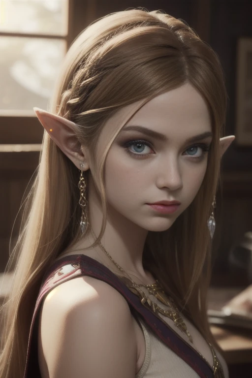 Extremely realistic shading, masterpiece, extremely detailed, lore accurate, Princess Zelda,