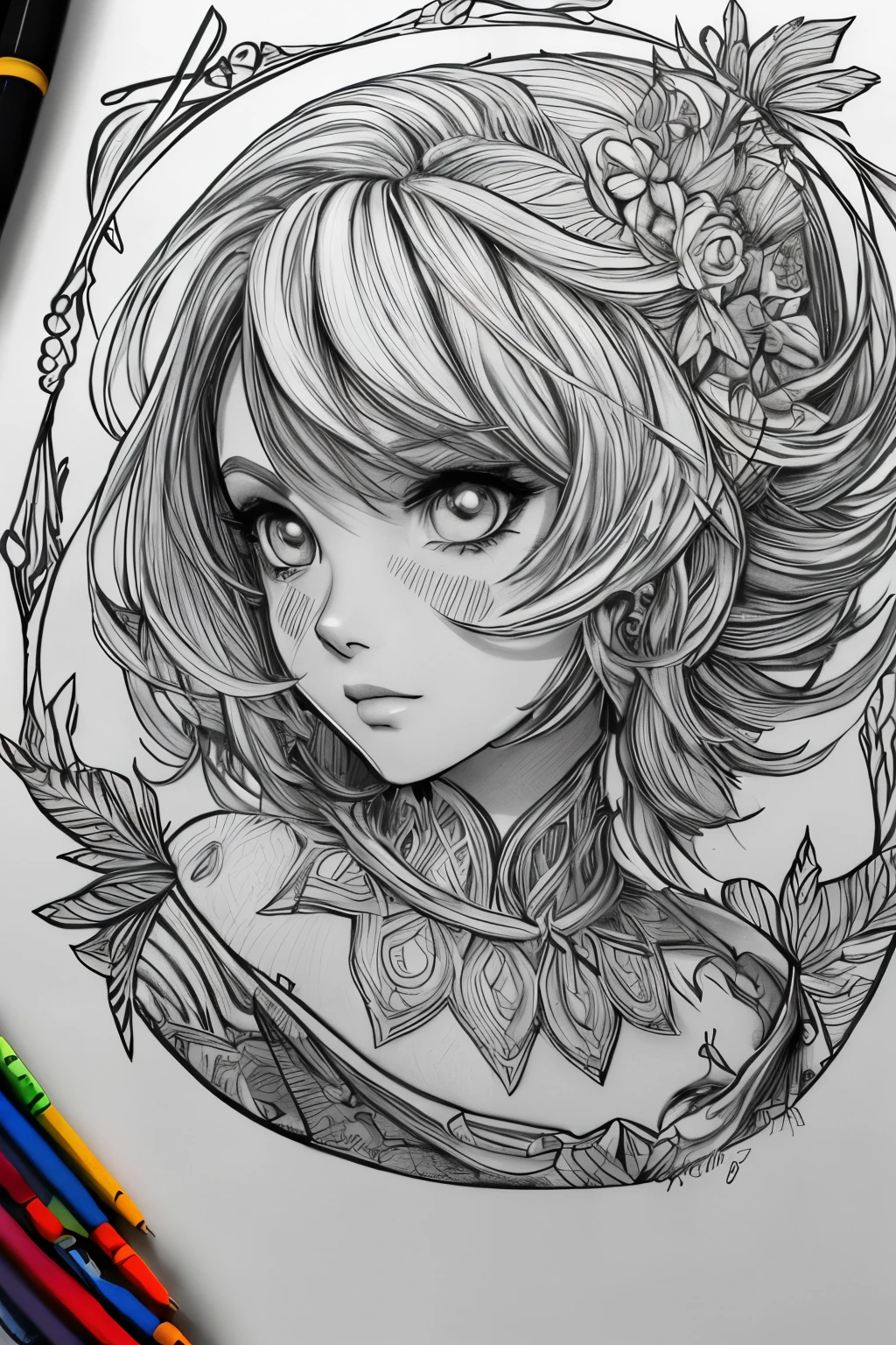 Desenho de um castelo medieval ao fundo, estilo final fantasy IX, personagens correndo pela selva, obra de arte, Melhor qualidade, arte linear, monochrome, fundo branco, Preto e branco, coloring book for kids, no papel, full page, linhas gratuitas, linha de arte altamente detalhada, imprimir, anatomia perfeita, ((fundo branco)), flores., 2d, 2d. desenho animado. Estilo