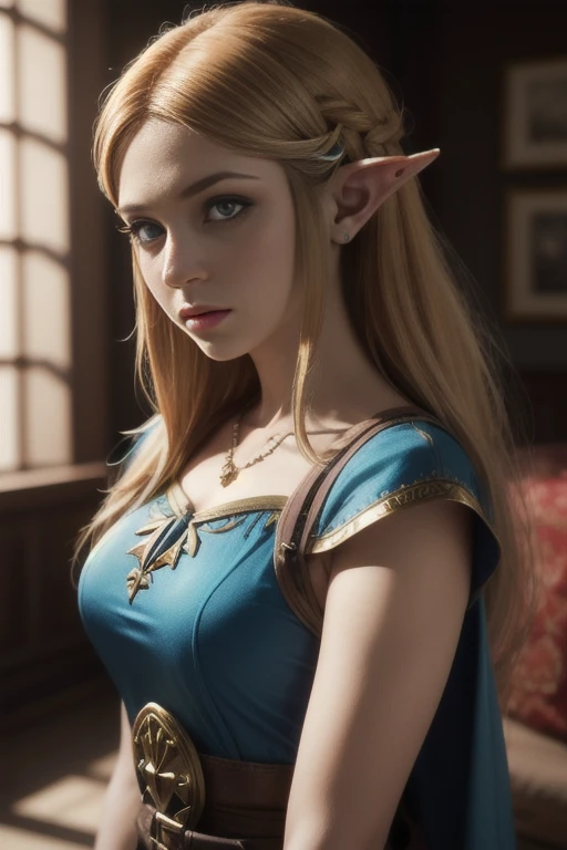 Extremely realistic shading, extremely detailed, lore accurate, Princess Zelda,