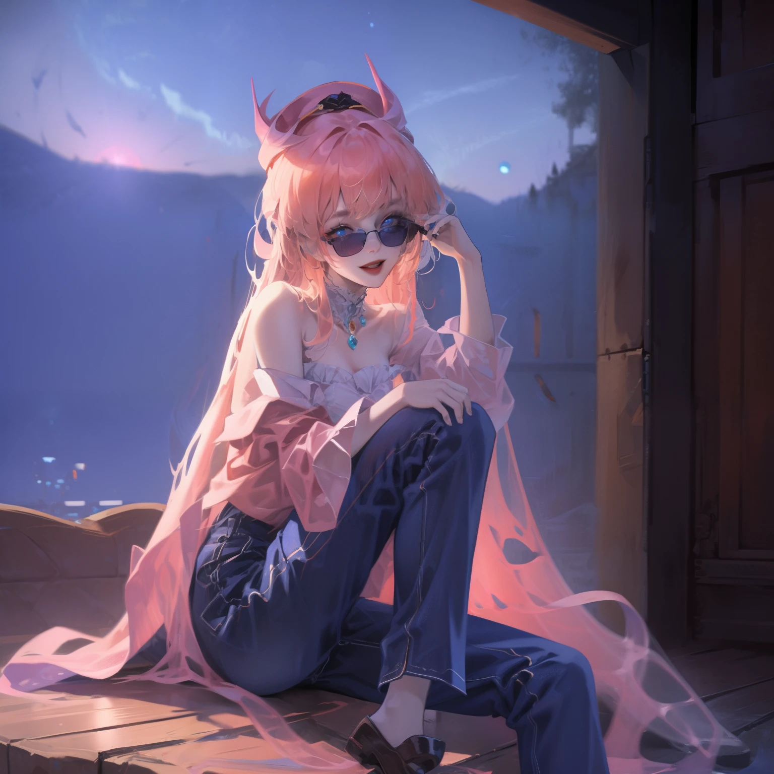 ((best quality)), ((masterpiece)), ((actual)), ((best quality)), ((masterpiece)), ((actual)), Girl walking in the desert, Look tired, Wear loose-fitting clothing, long-sleeved shirts and pants, hat, sunglasses, very beautiful, At eye level with a natural, casual style, breath-taking scenery, masterpiece, (high resolution), The original, extremely detailed 8K , (photoactual:1.4),flawless face, perfect eyes,Symmetrical body shape,Smile, 