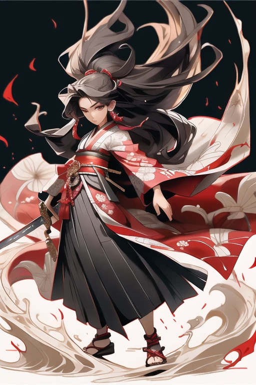 ,arms, 1 girl, long hair,male focus, sword, alone, kimono, holding, holding arms, knife, holding sword, sheath, , , long sleeve, , Haori, , Similarly, kimono, sheathed,full body,
,,