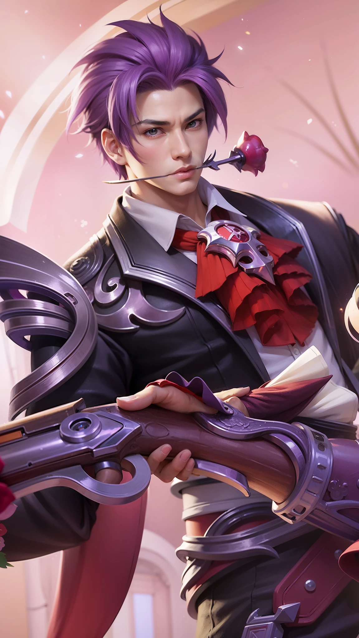 anime - style image of a male character with purple hair and a purple cape, heise jinyao, extremely detailed artgerm, sakimichan frank franzzeta, range murata and artgerm, style of kieran yanner, by Yang J, aion, detailed key anime art, artgerm detailed, g liulian art style