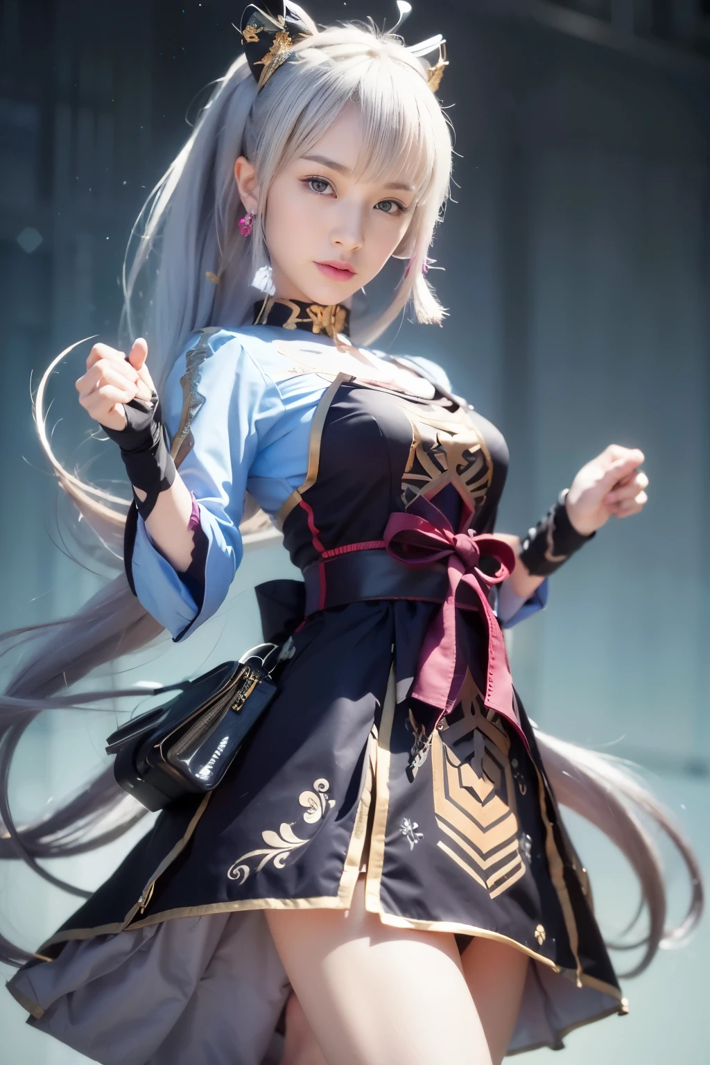 Best Quality, Masterpiece, Super High Resolution, Depth of Field, (Photorealistic:1.4), (Award Winning Photo, Incredible Masterpiece:1.3), Raw Photo, Golden Ratio, Highly Detailed CG Unity 8K Wallpaper, Detailed and Complex, Original, High Resolution, Raw Photo, (Perfect Body Type), Detailed and Complex, Digital SLRCamera, Soft Lighting, (Background People Blur:1.1), Sigma 85mm F/1.4, 50mm Lenac Lighting, Hyper Realistic, Color Graded, Dynamic Pose, Portrait Break, (Full Body Look:1.2), Thigh Gap, Laugh:1.4, Detailed Realistic, Skin Texture, (Realistic Human Skin Texture), Front View Viewer, Natural Soft Light, Daylight, in Street, Deep Shadows,