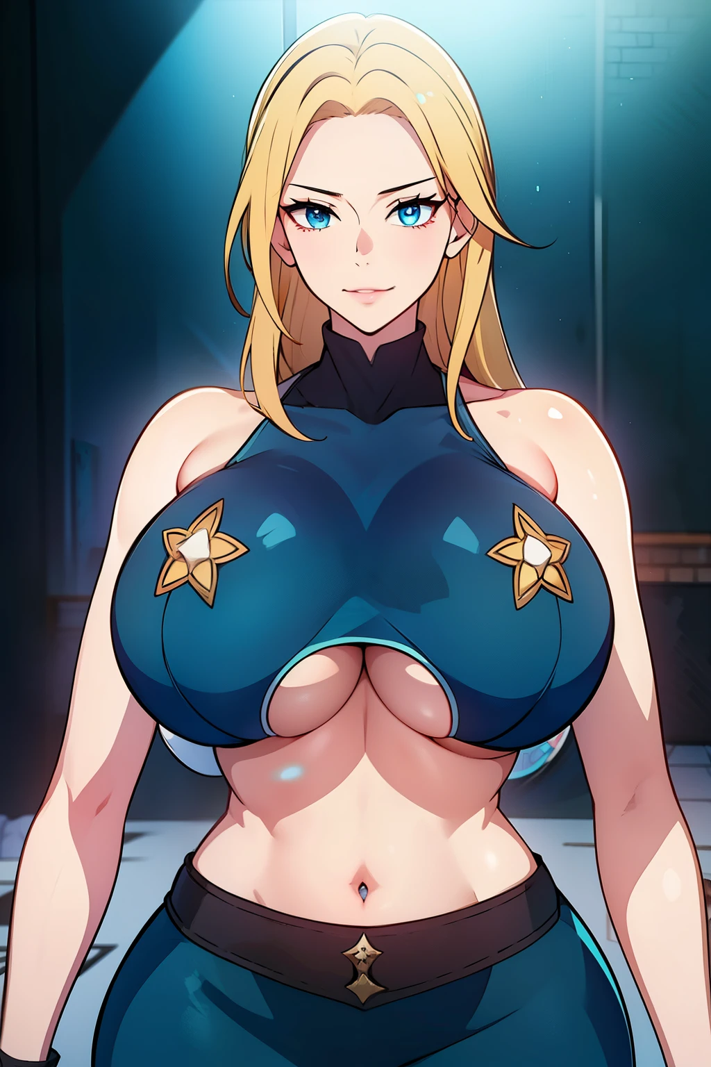 An anime-style artwork depicting ruan mei from the game Honkai star rail.
Tags: ruan mei, anime, detailed eyes, detailed lips, crop top, turtleneck, pencil skirt, smiling expression, intense gaze, glowing emblem on hand, dynamic pose, mystical background, vibrant colors, digital art, high-resolution, professional quality, gigantic breasts, (underboob : 1.4), curvy, cowboy shot, (gigantic breasts: 1.4), (blue eyes: 1.4), (blonde hair: 1.4)