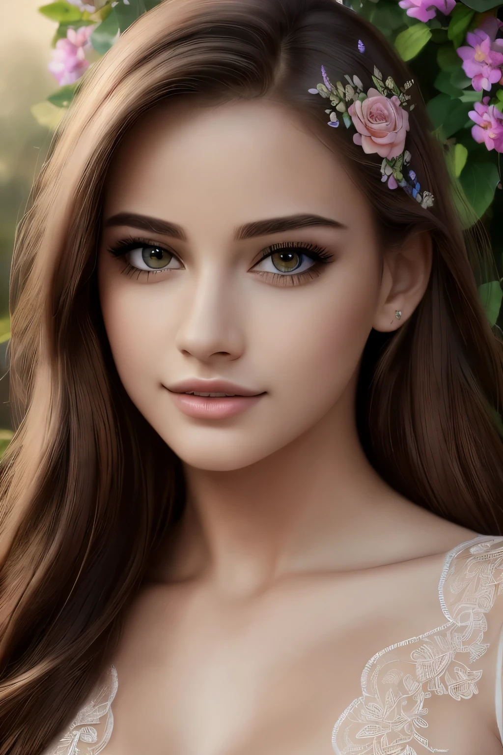 (best quality,4k,8k,highres,masterpiece:1.2),ultra-detailed,(realistic,photorealistic,photo-realistic:1.37),beautiful detailed eyes,beautiful detailed lips,extremely detailed eyes and face,longeyelashes,1girl,illustration,floral background,vivid colors,soft lighting