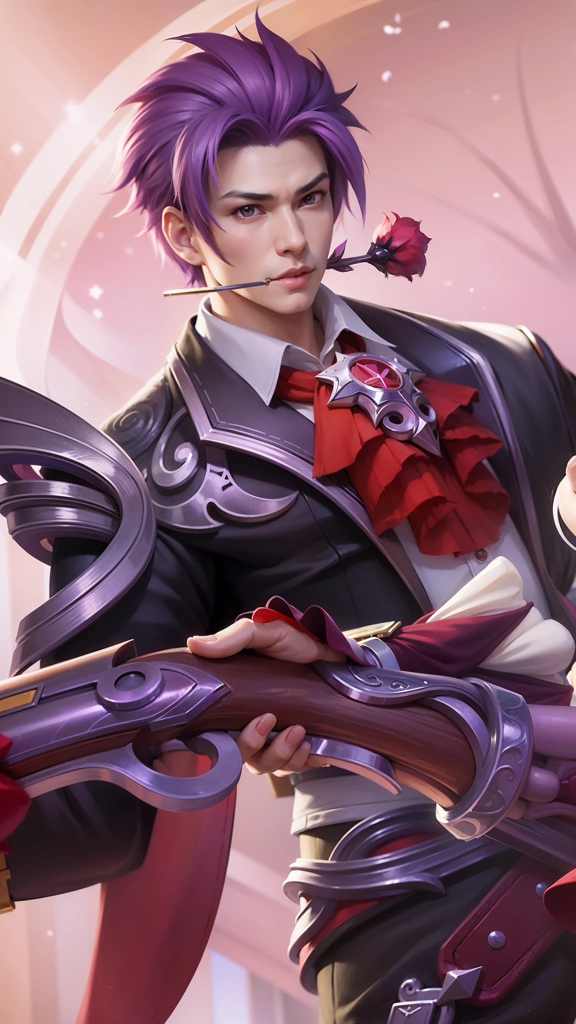 anime - style image of a male character with purple hair and a purple cape, heise jinyao, extremely detailed artgerm, sakimichan frank franzzeta, range murata and artgerm, style of kieran yanner, by Yang J, aion, detailed key anime art, artgerm detailed, g liulian art style