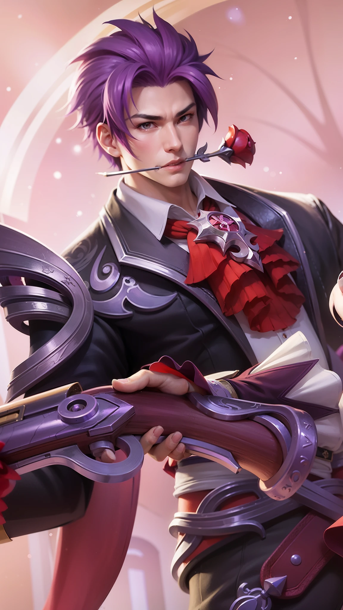 anime - style image of a male character with purple hair and a purple cape, heise jinyao, extremely detailed artgerm, sakimichan frank franzzeta, range murata and artgerm, style of kieran yanner, by Yang J, aion, detailed key anime art, artgerm detailed, g liulian art style