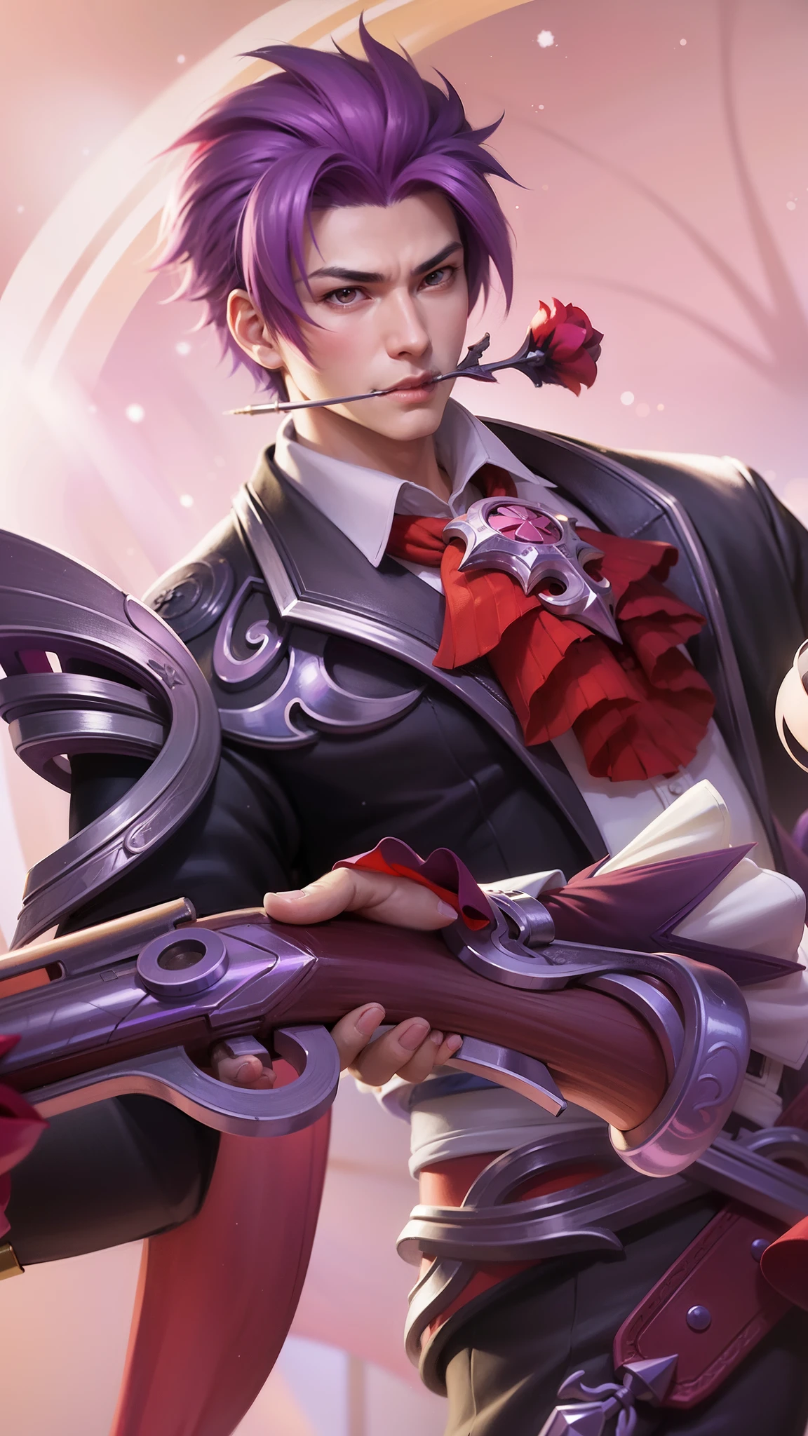 anime - style image of a male character with purple hair and a purple cape, heise jinyao, extremely detailed artgerm, sakimichan frank franzzeta, range murata and artgerm, style of kieran yanner, by Yang J, aion, detailed key anime art, artgerm detailed, g liulian art style