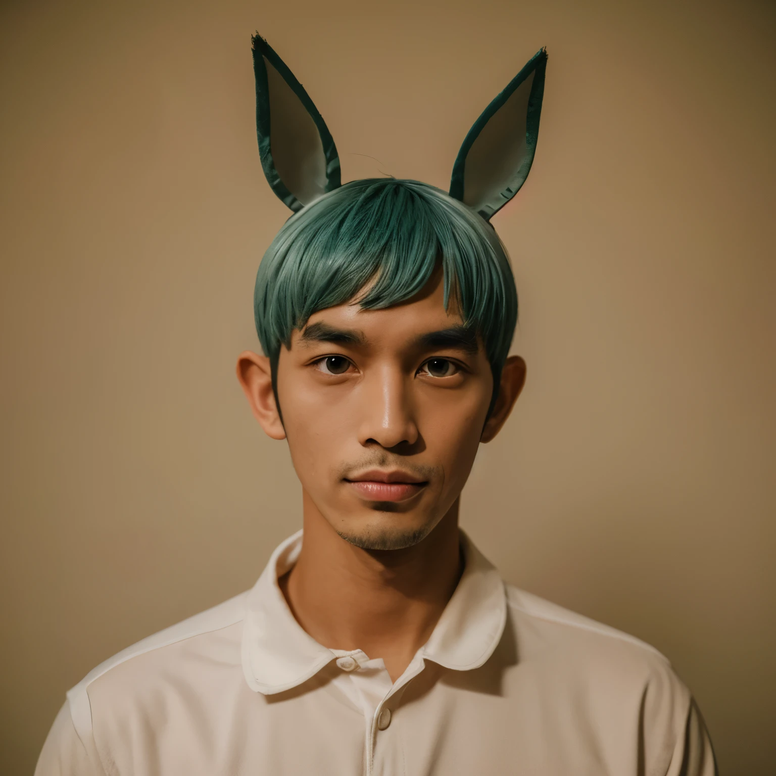 man with dog ears